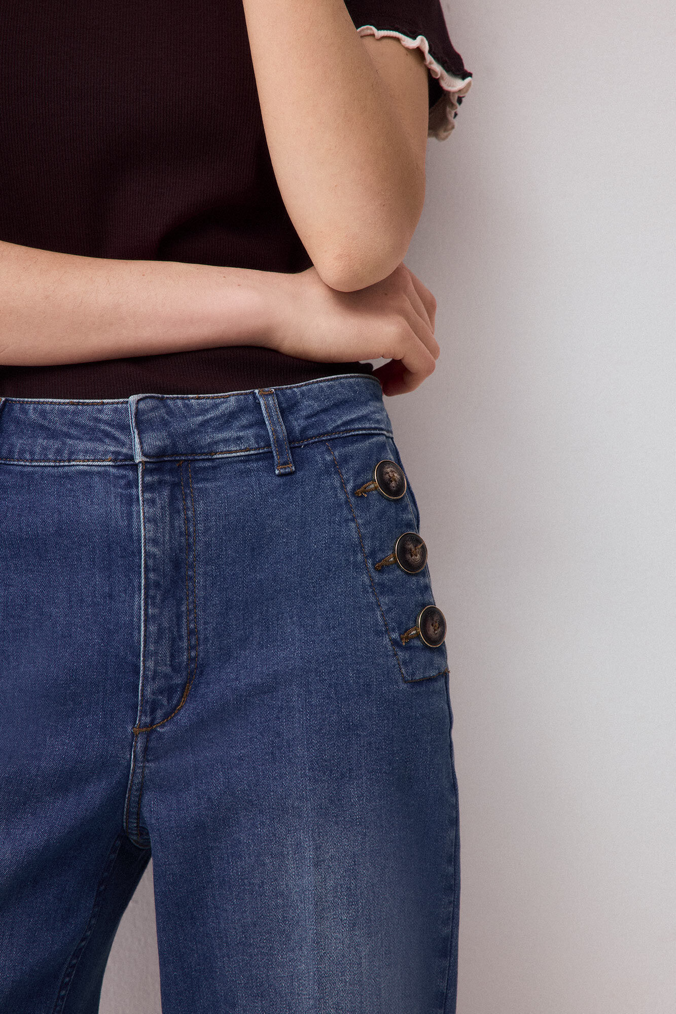 Pedro del Hierro Capri wide leg jeans Blue
