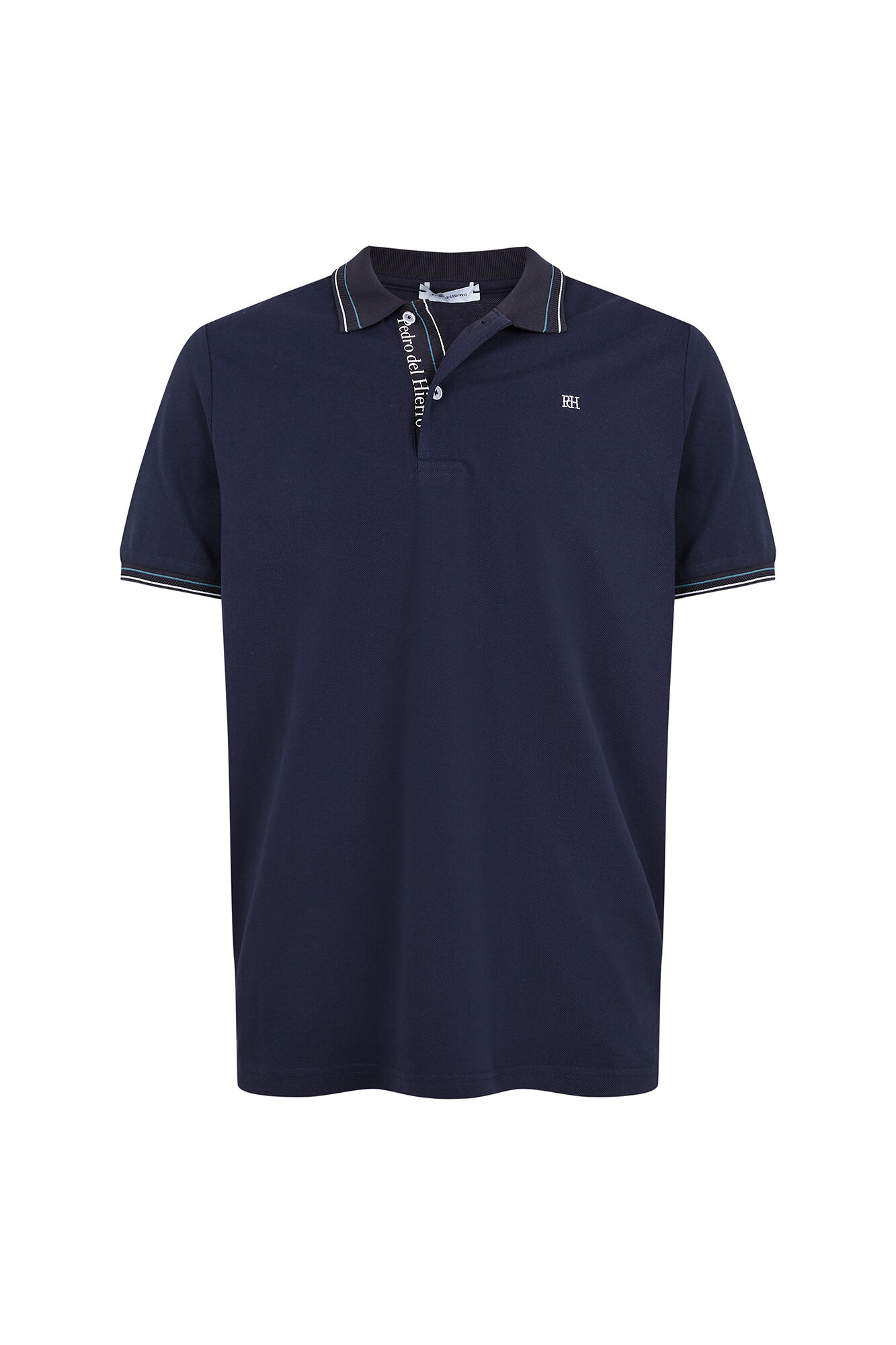 Pedro del Hierro Polo de jacquard Azul