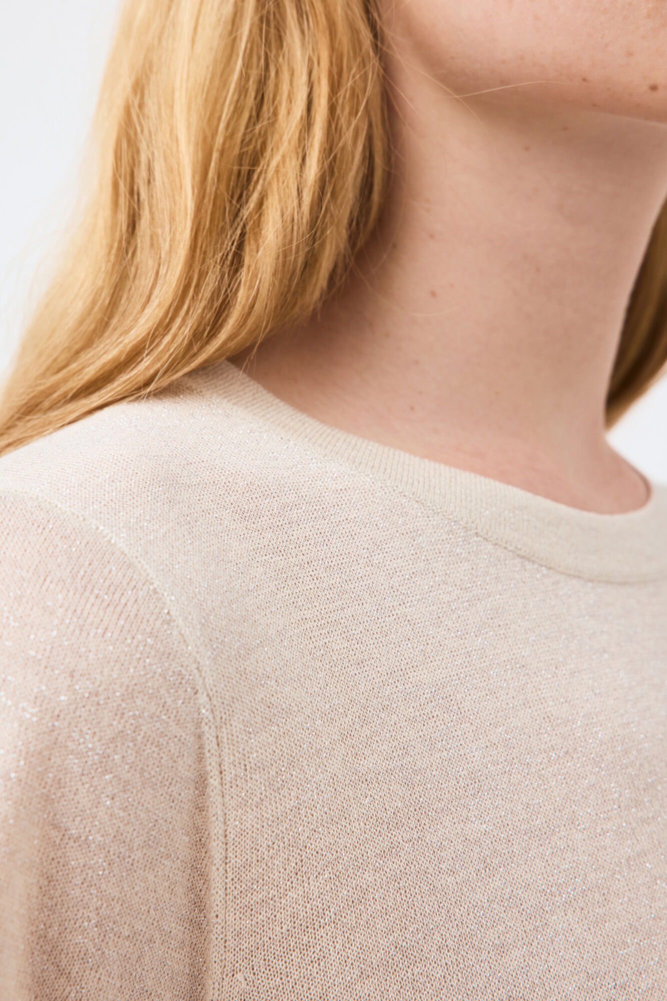 Pedro del Hierro Lurex knit top Ecru