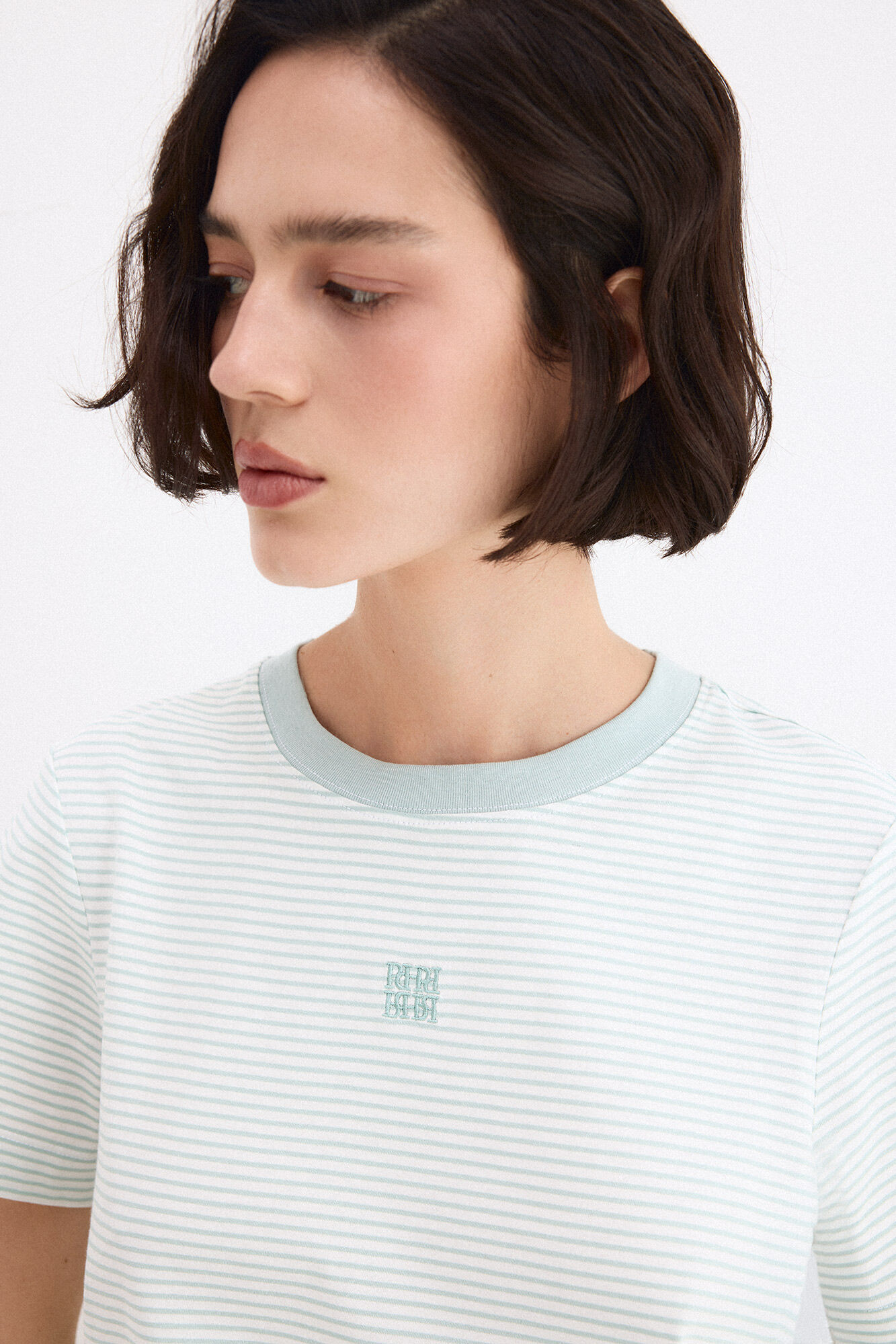 Pedro del Hierro Striped short sleeve T-shirt Turquoise