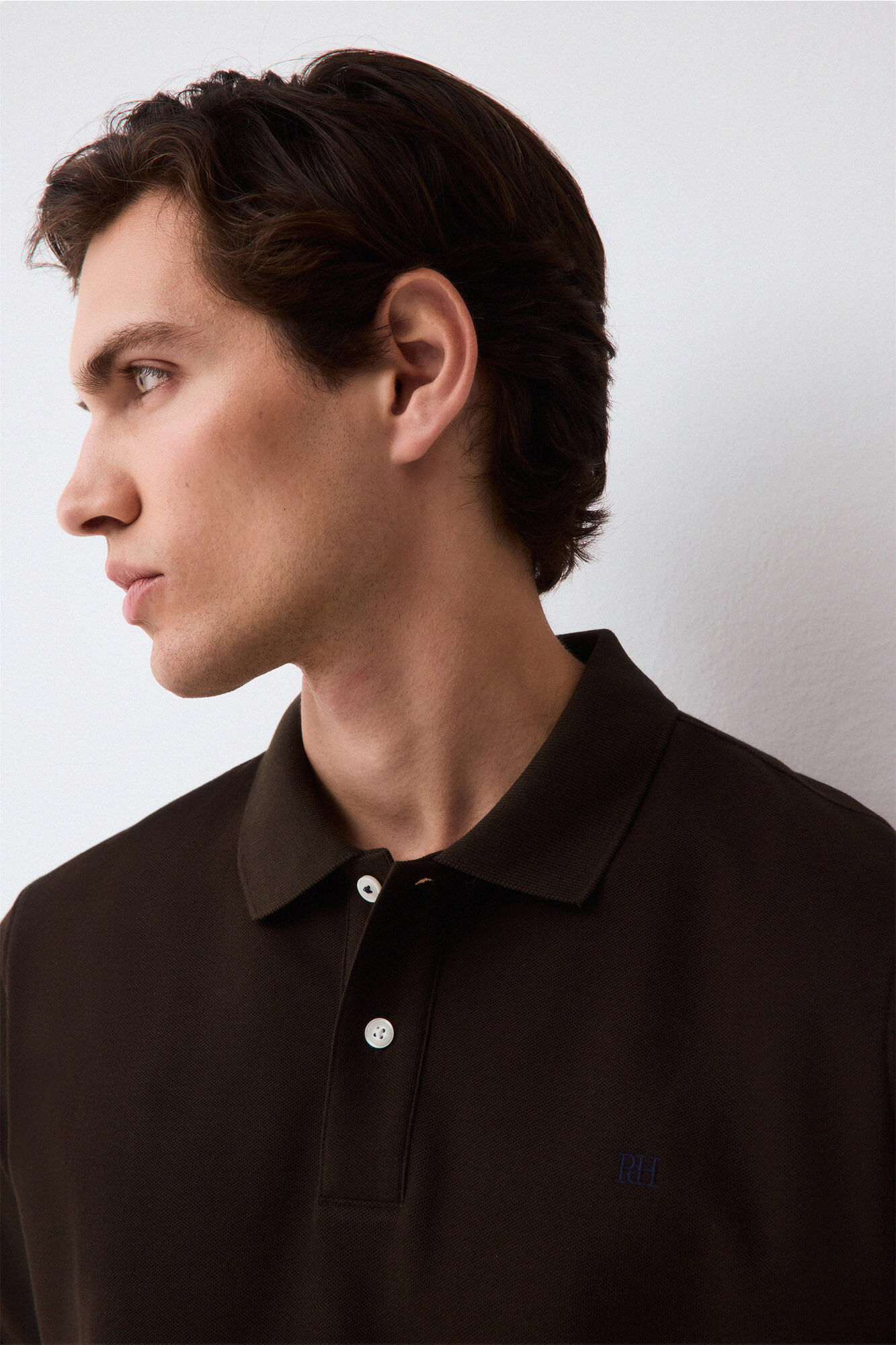 Pedro del Hierro Piqu&eacute; basic polo shirt Brown