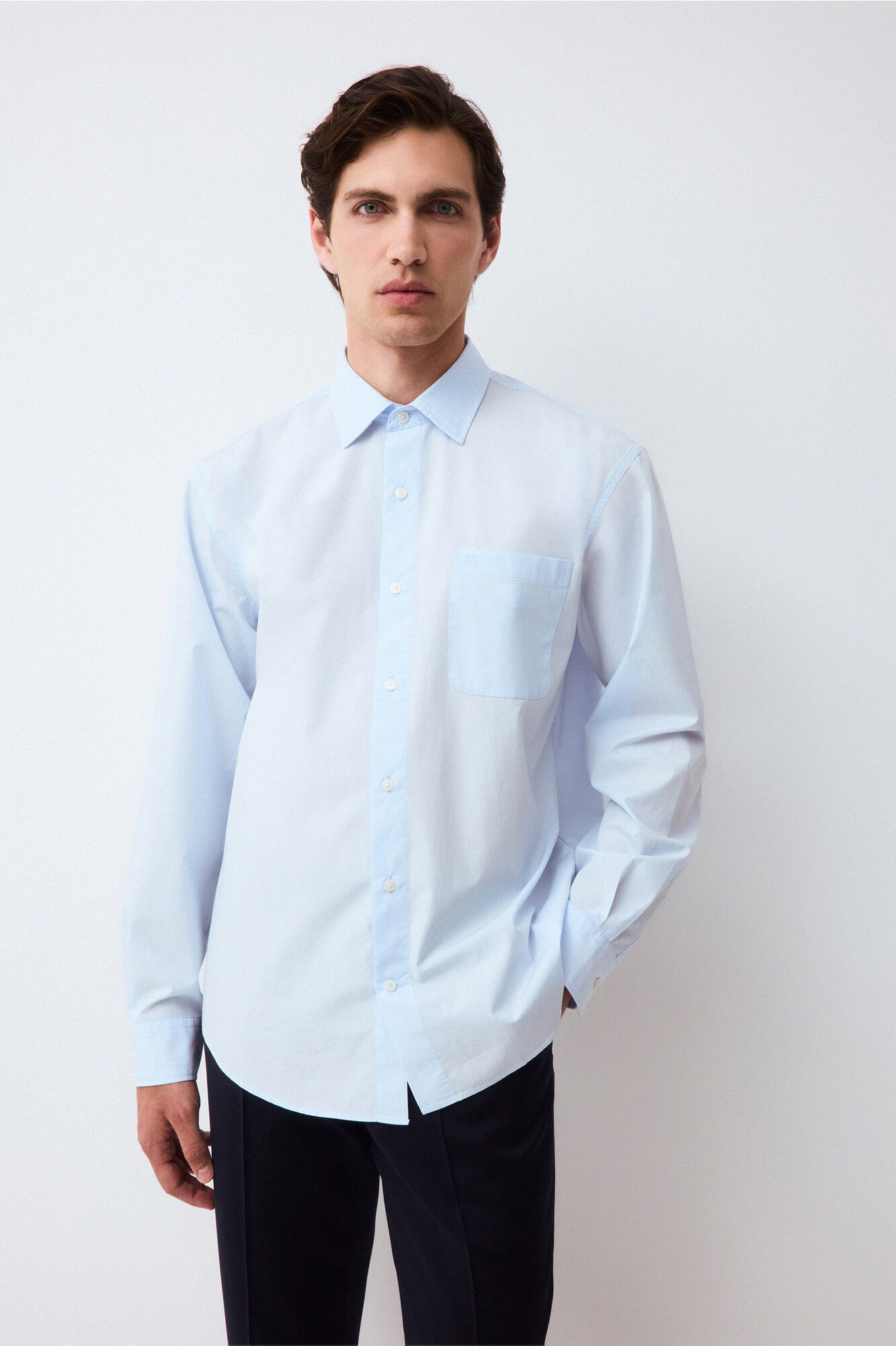 Pedro del Hierro Plain poplin relaxed fit shirt