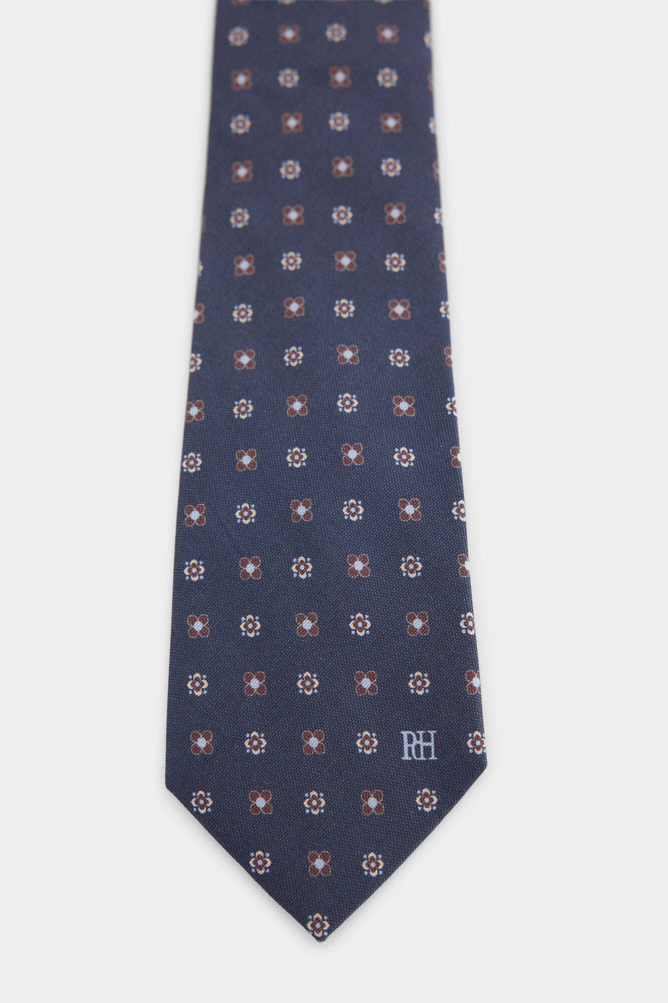 Pedro del Hierro Gravata em seda natural Azul