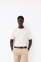 Pedro del Hierro Cotton premium jersey-knit T-shirt Ecru