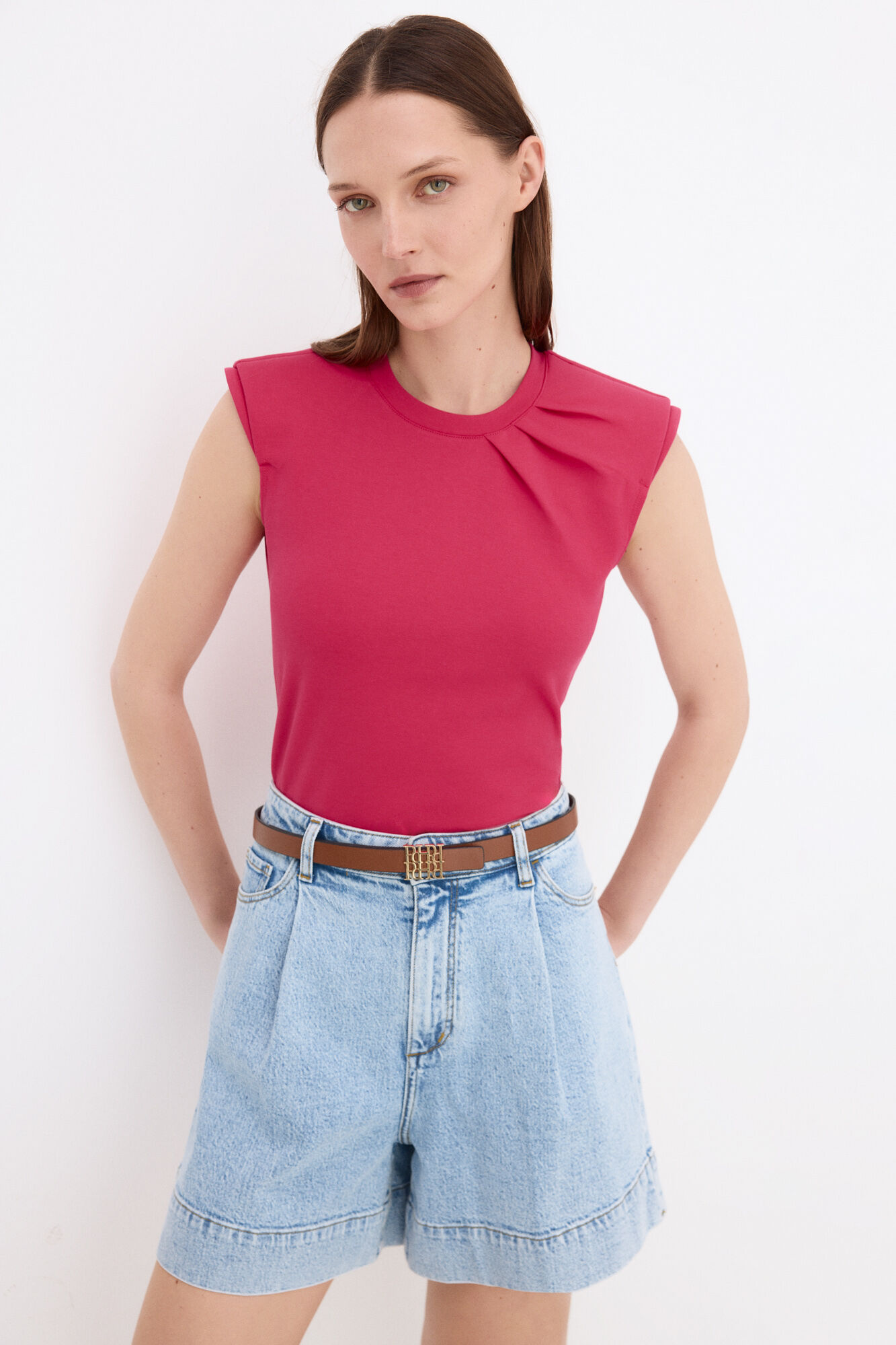 Pedro del Hierro Short sleeve T-shirt with shoulder detail