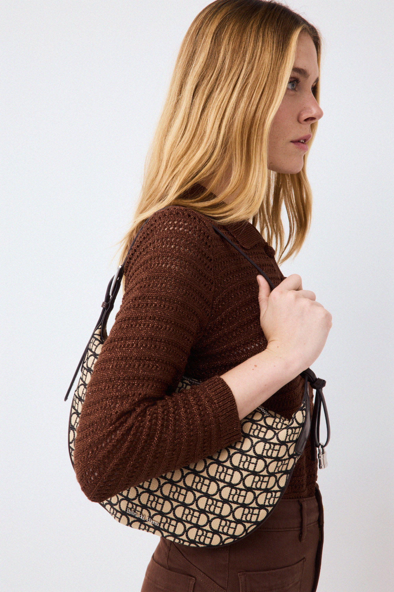 Pedro del Hierro Logo half-moon handbag