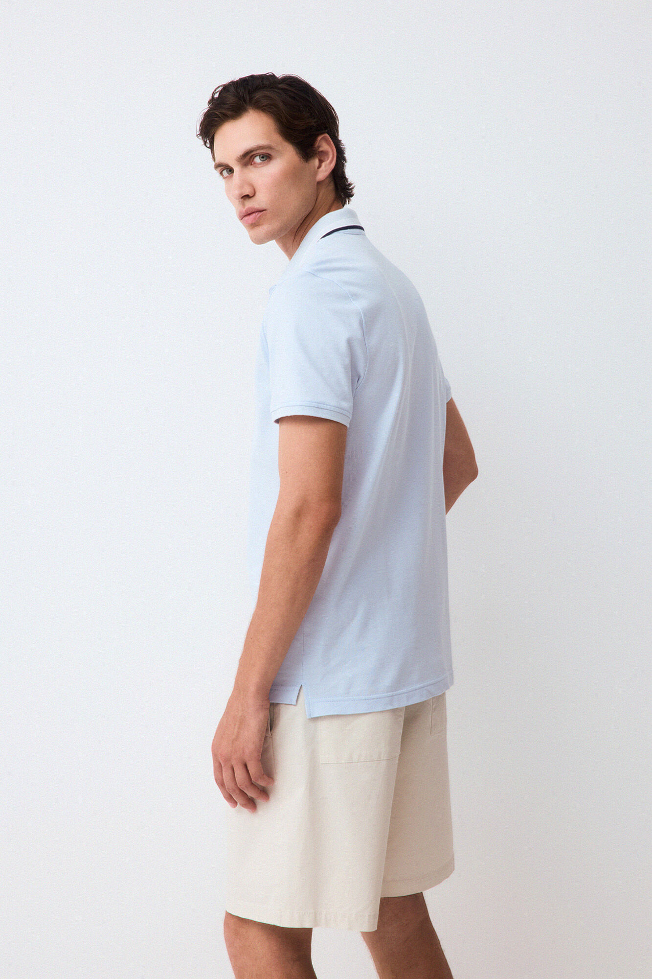 Pedro del Hierro Fancy collared polo shirt Blue