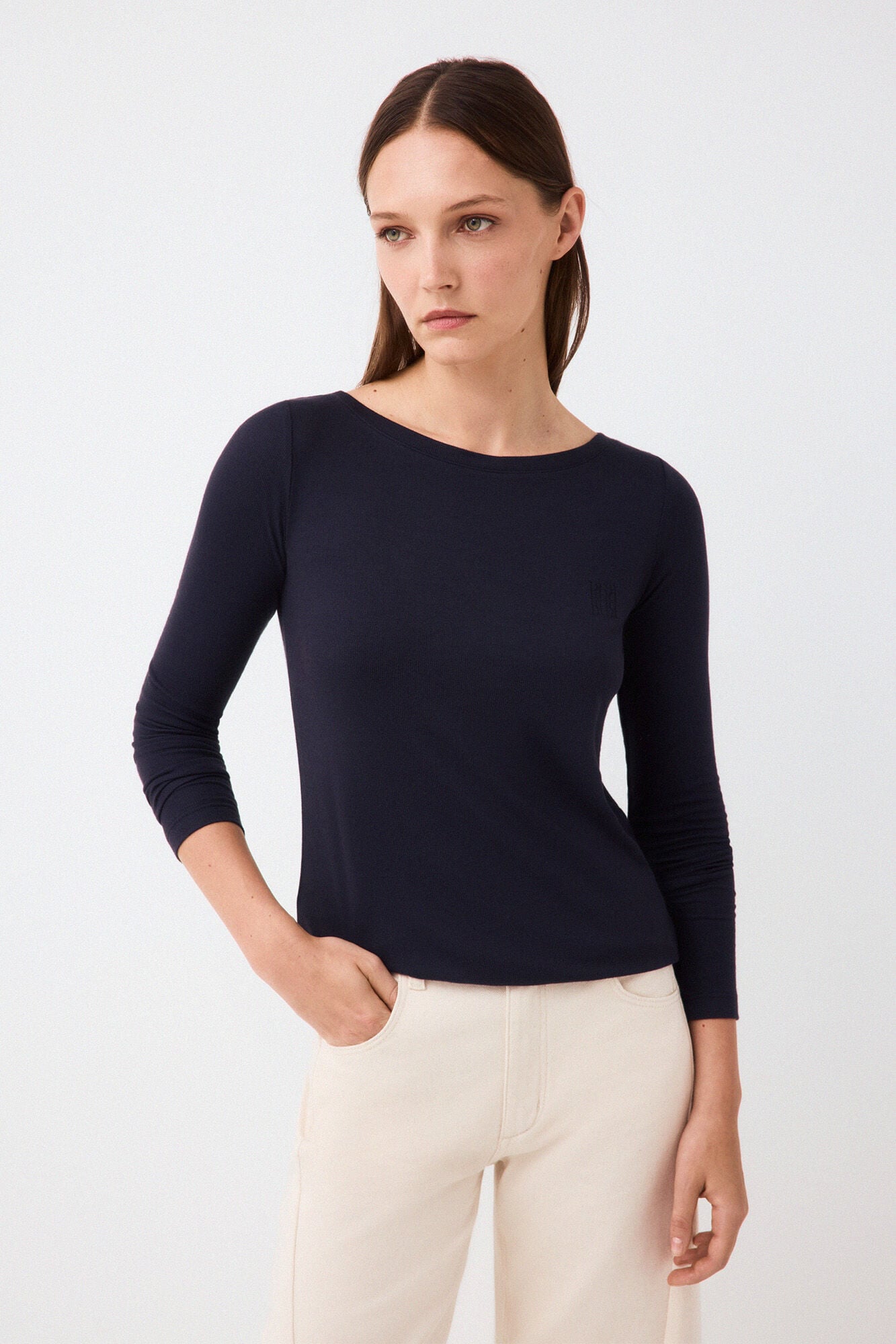 Pedro del Hierro T-shirt com gola barco