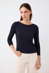 Pedro del Hierro T-shirt com gola barco Azul