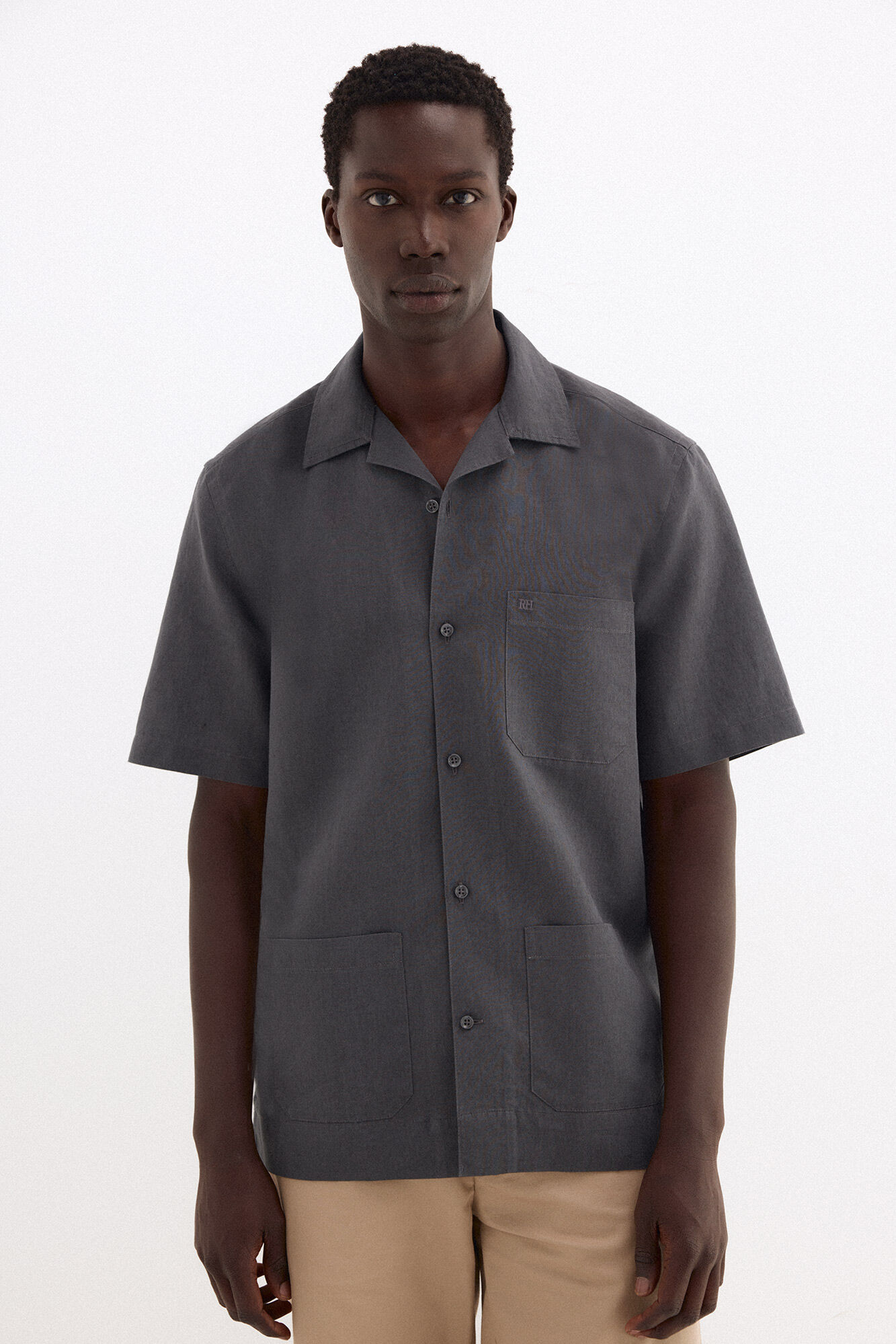 Pedro del Hierro Linen short sleeve Guayabera shirt