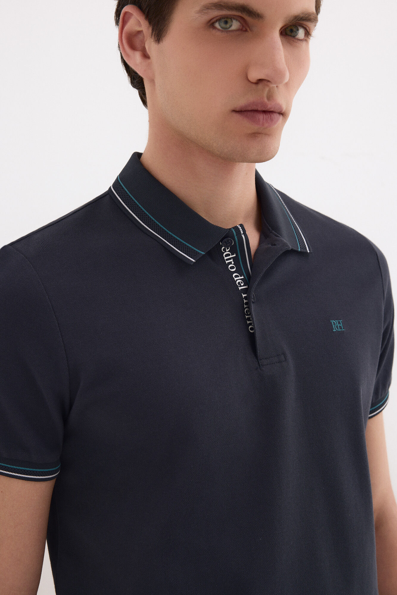 Pedro del Hierro Polo de jacquard Azul