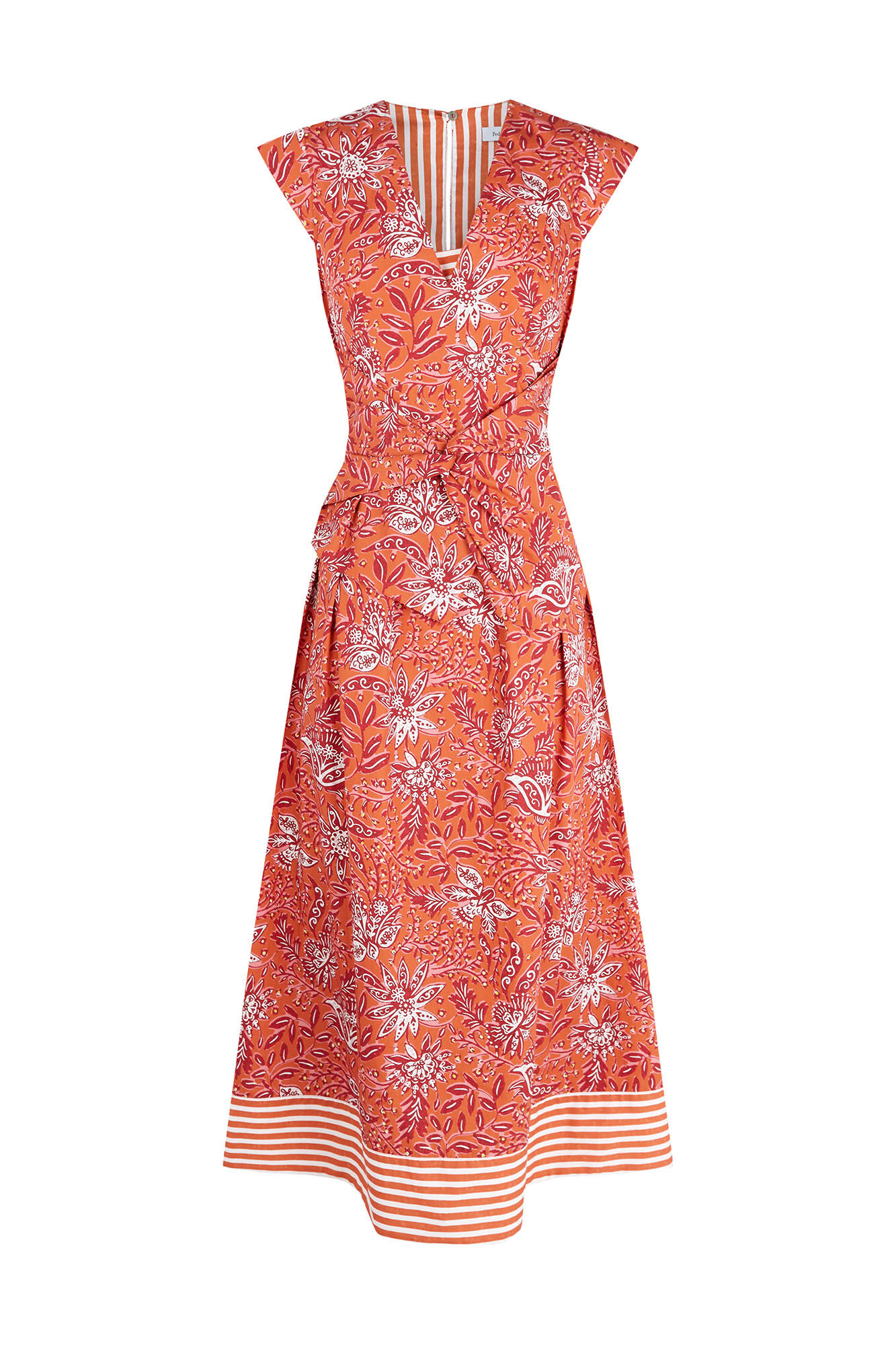 Pedro del Hierro Printed waist bow detail dress Beige