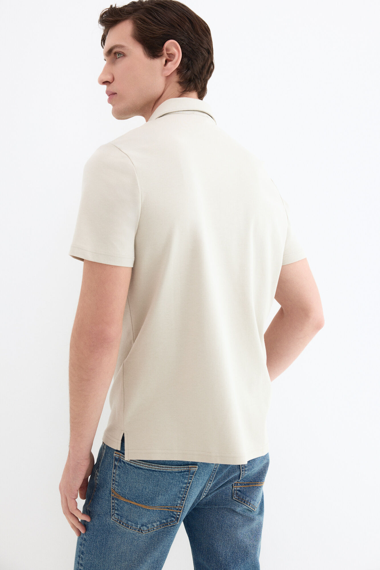 Pedro del Hierro Mercerized polo shirt Brown