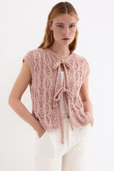 Pedro del Hierro Openwork fantasy structure gilet Pink