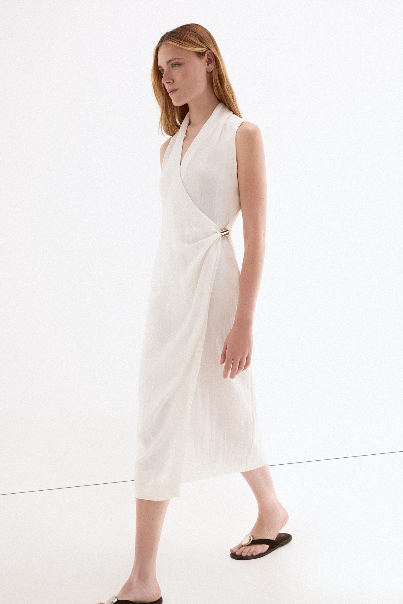 Pedro del Hierro Wrap-effect dress with gold detail
