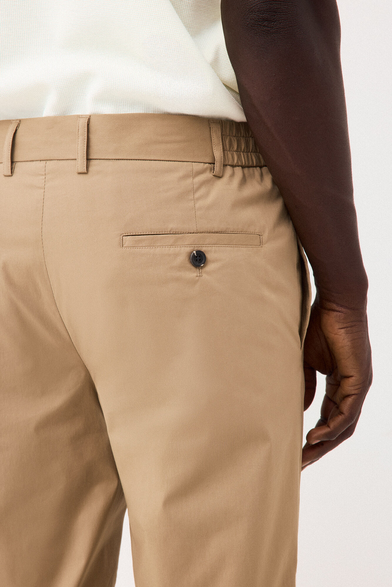 Pedro del Hierro Technical poplin regular chinos Beige