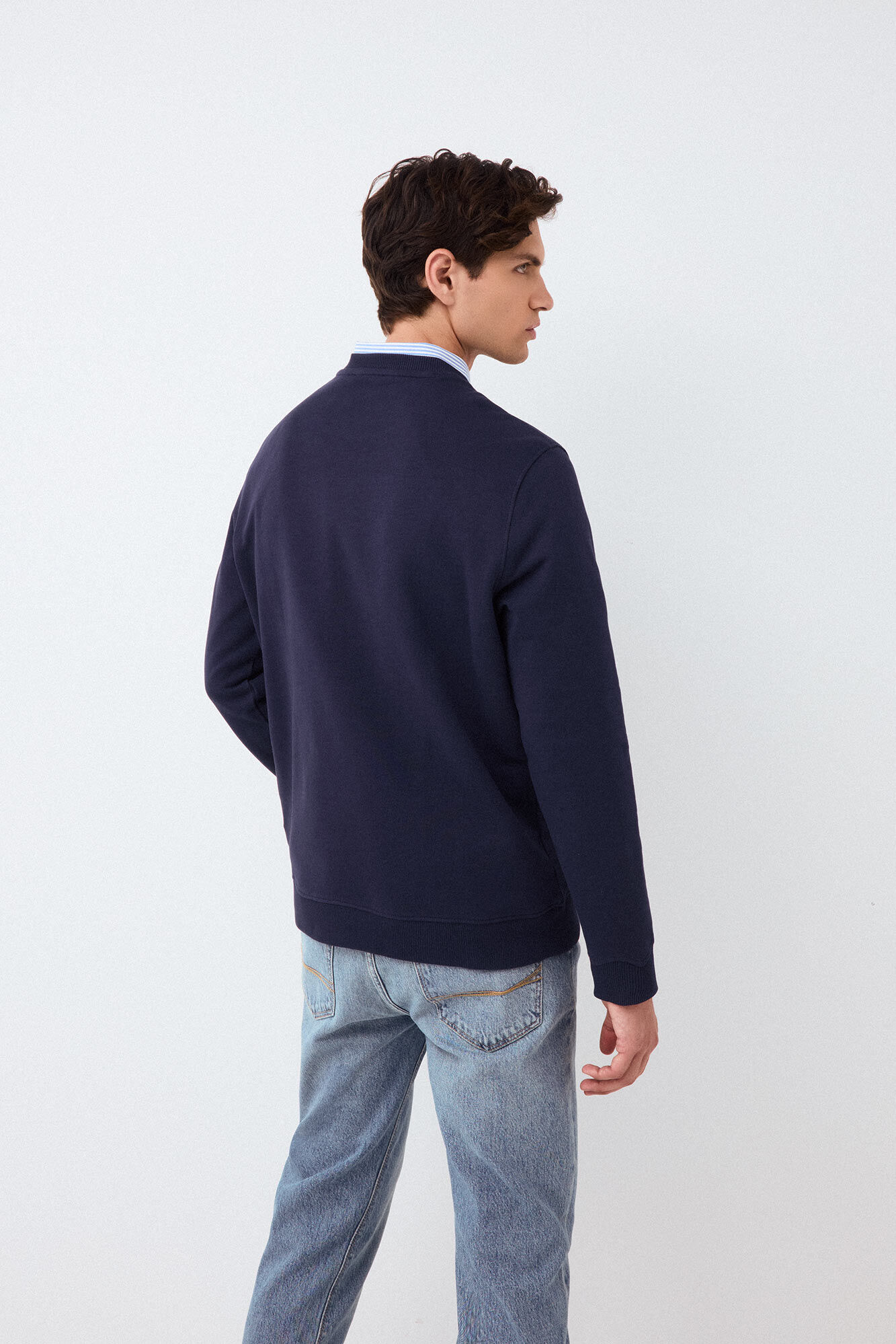 Pedro del Hierro Crew neck logo sweatshirt Blue