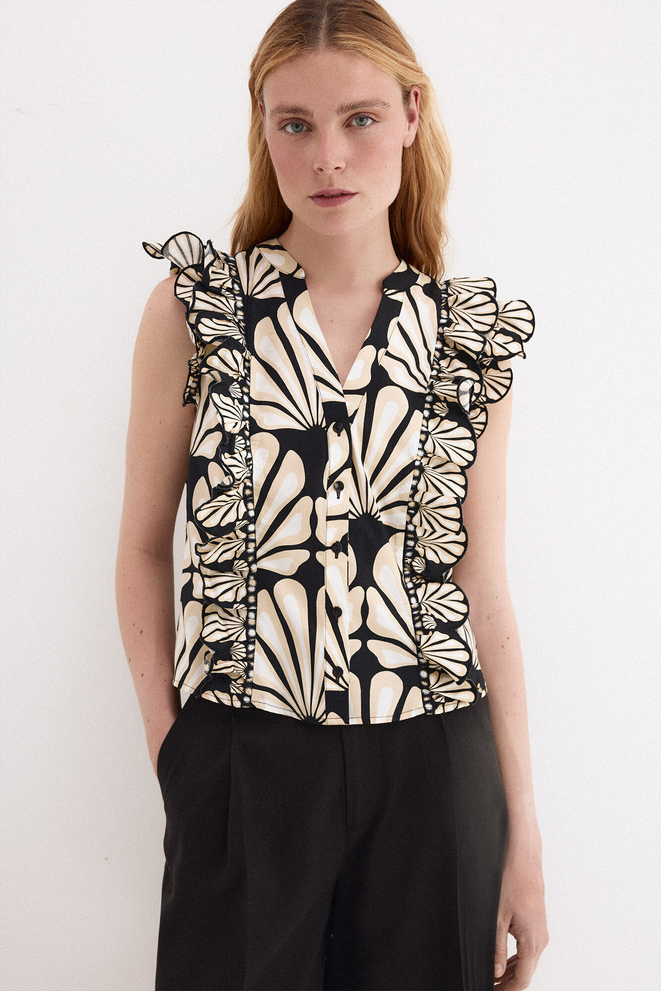 Pedro del Hierro Two-tone print blouse