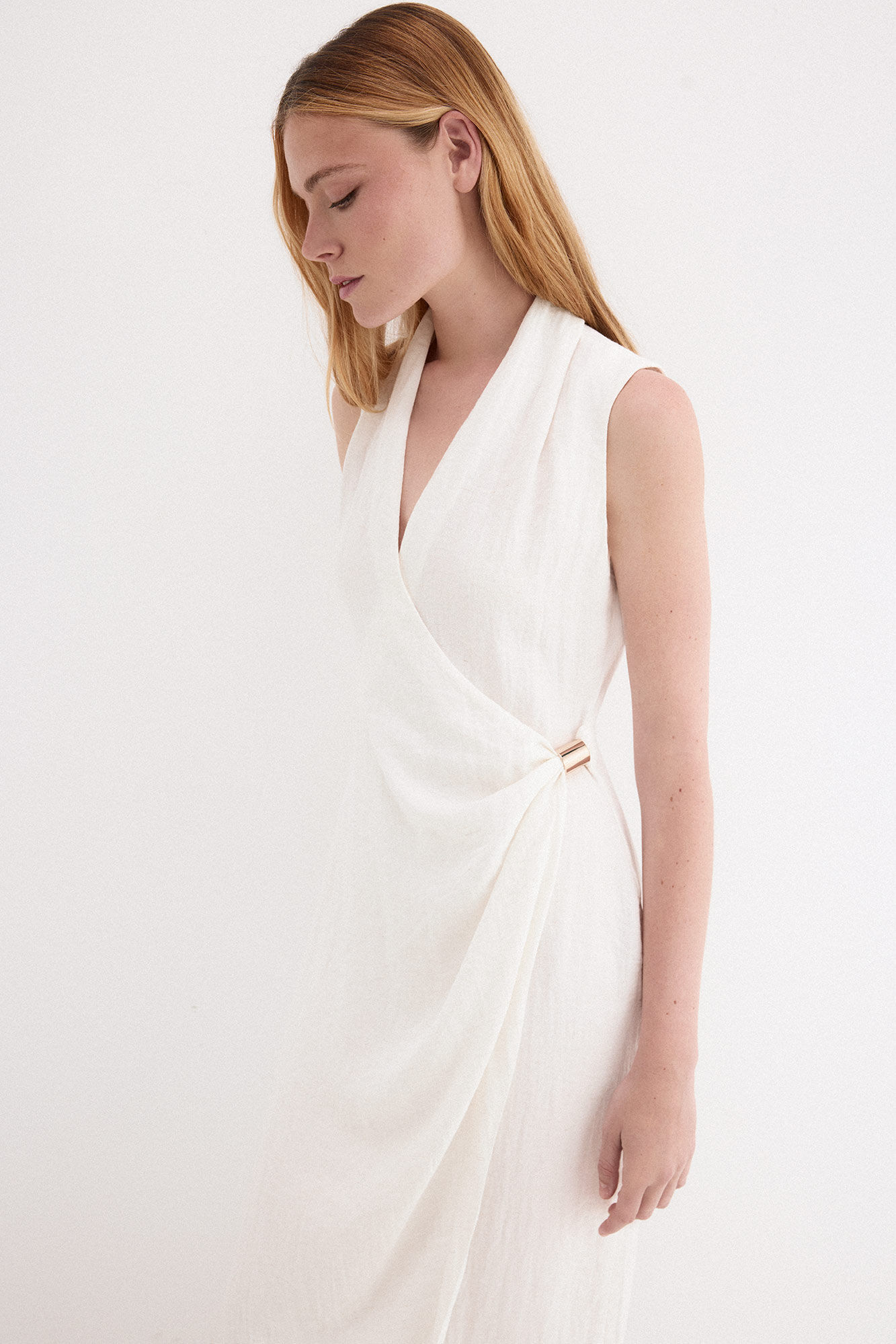 Pedro del Hierro Wrap-effect dress with gold detail