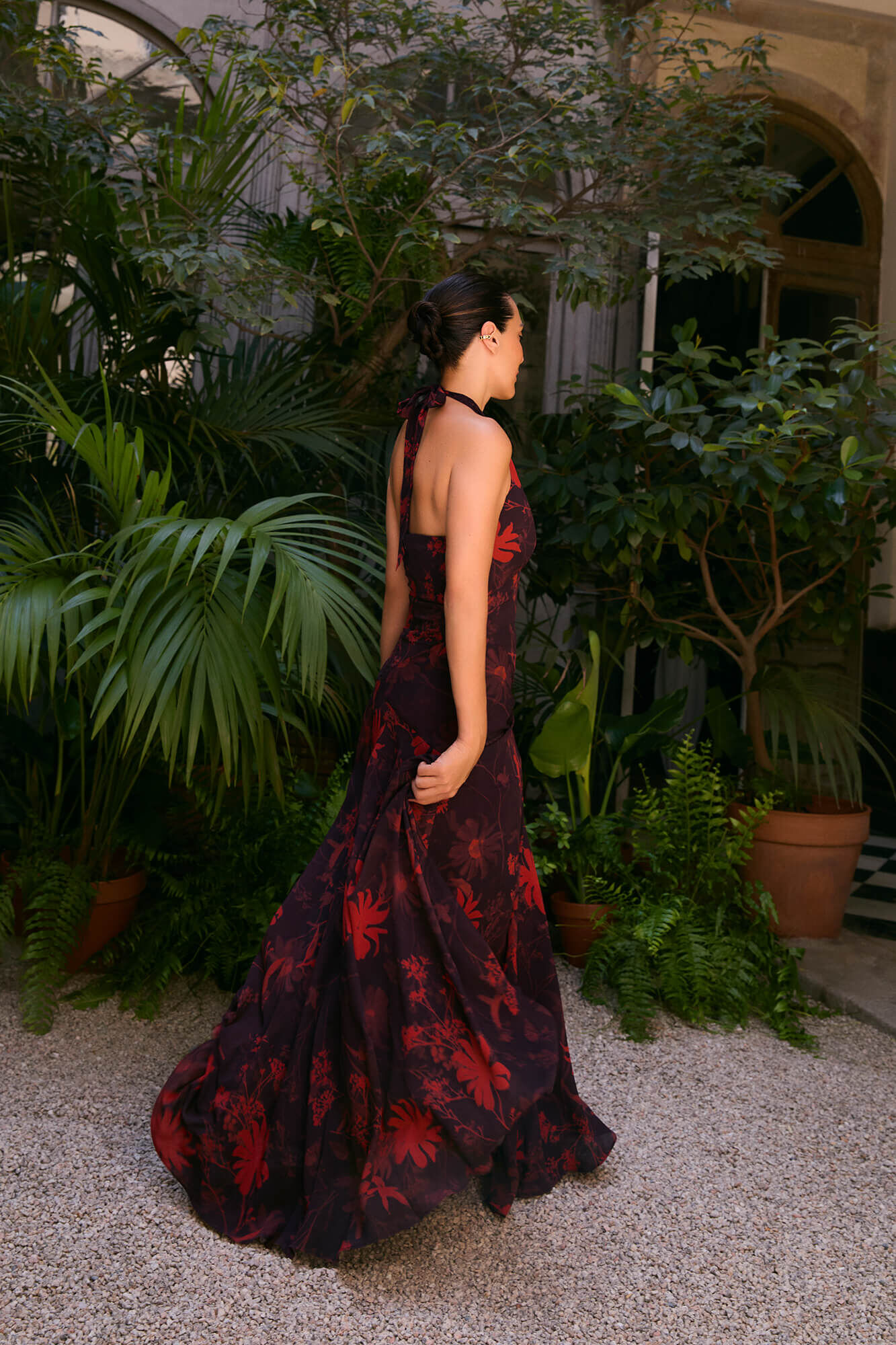TFP by Tamara Falc&oacute; Floral halterneck dress