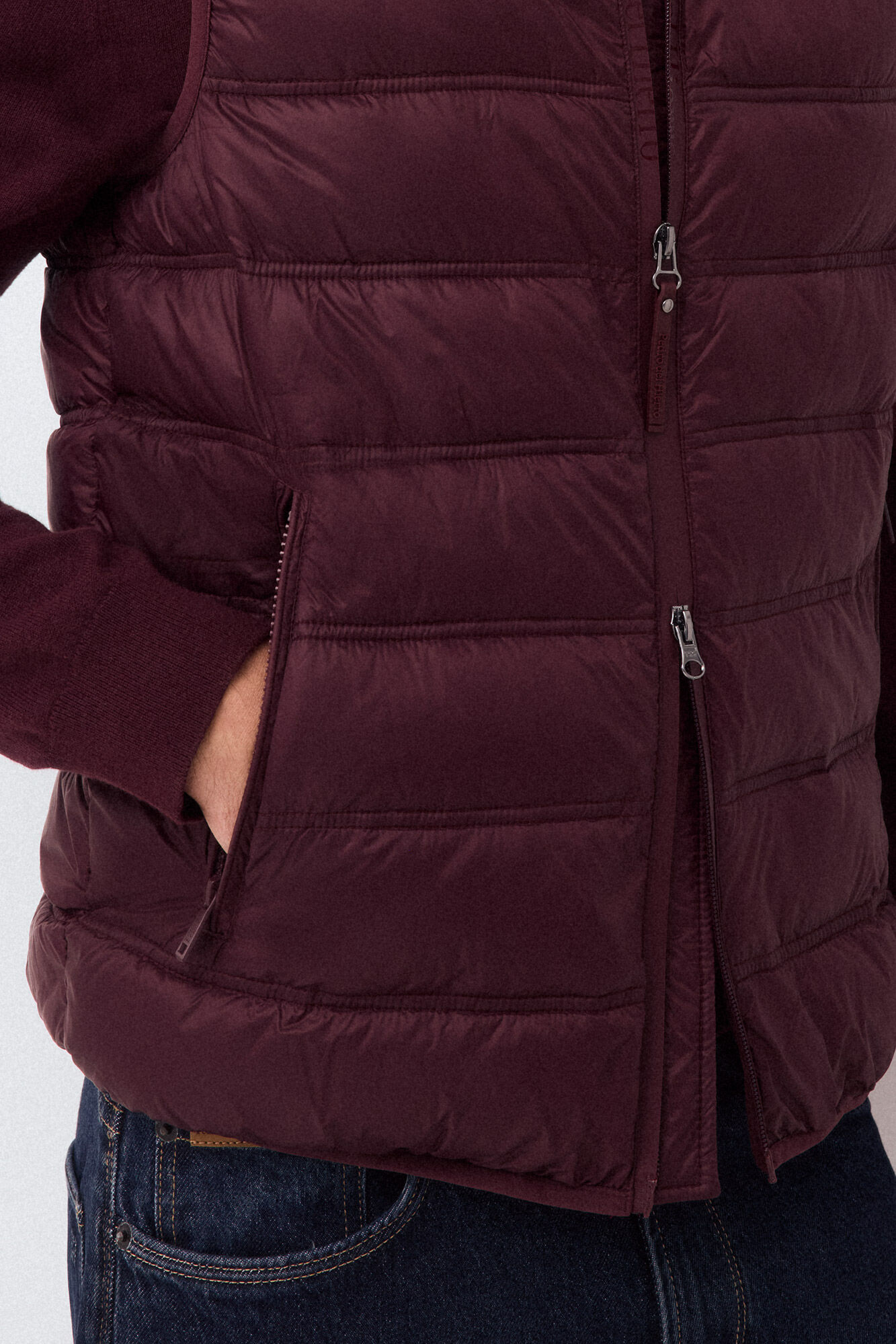 Pedro del Hierro Ultralight puffer gilet Burgundy