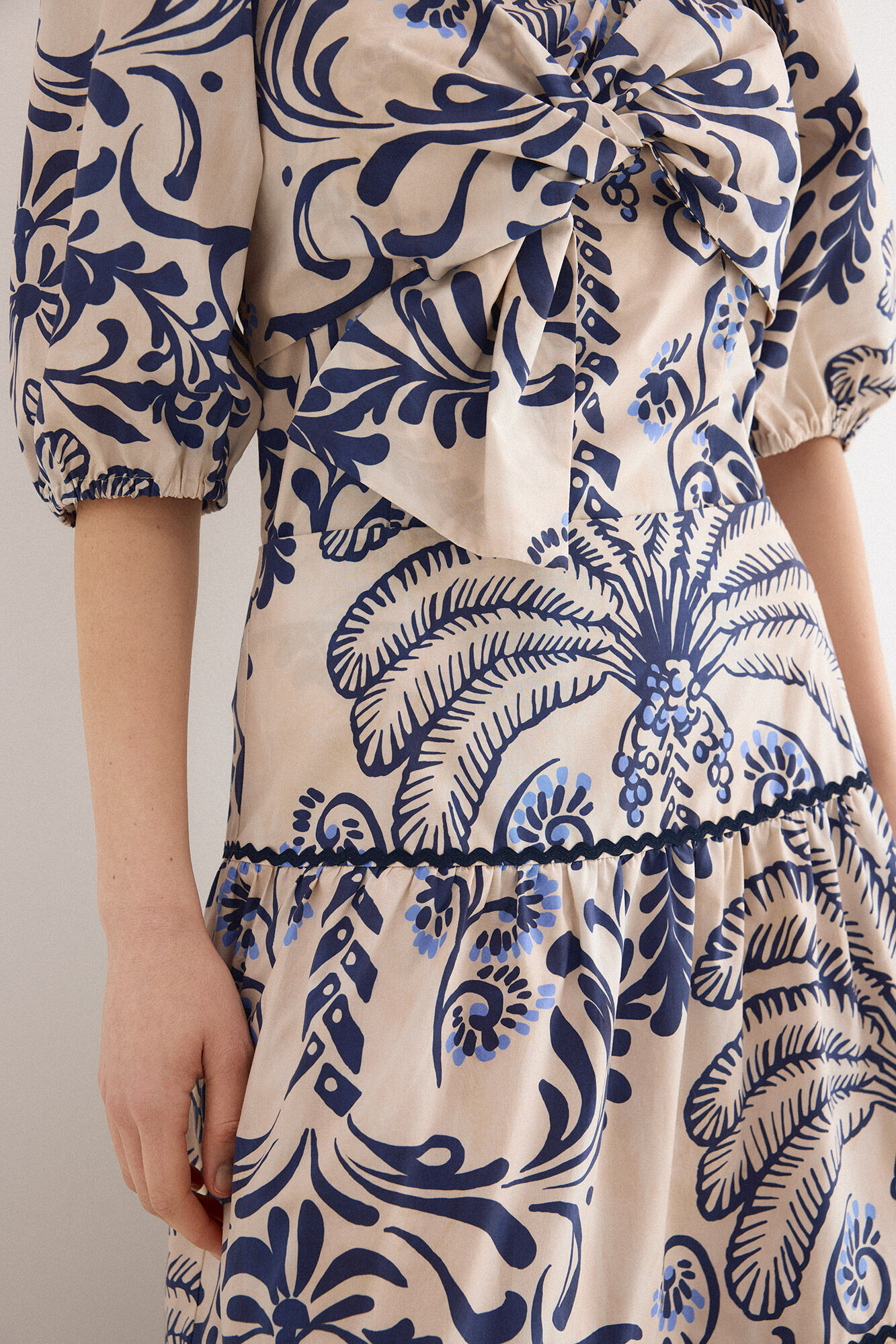 TFP by Tamara Falc&oacute; Printed tiered skirt Ecru