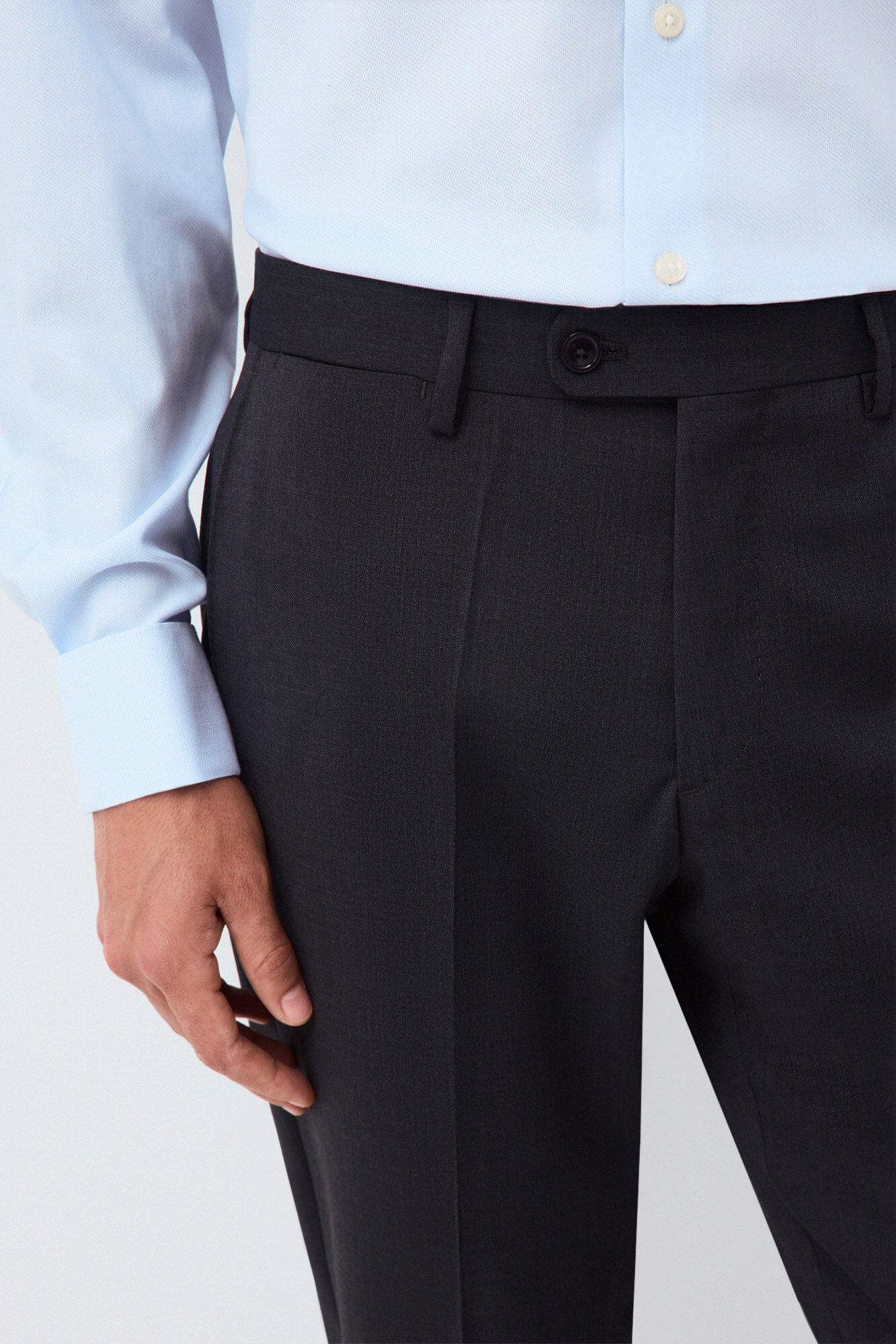 Pedro del Hierro Cal&ccedil;a de fato coordenada tailored b&aacute;sica Cizento