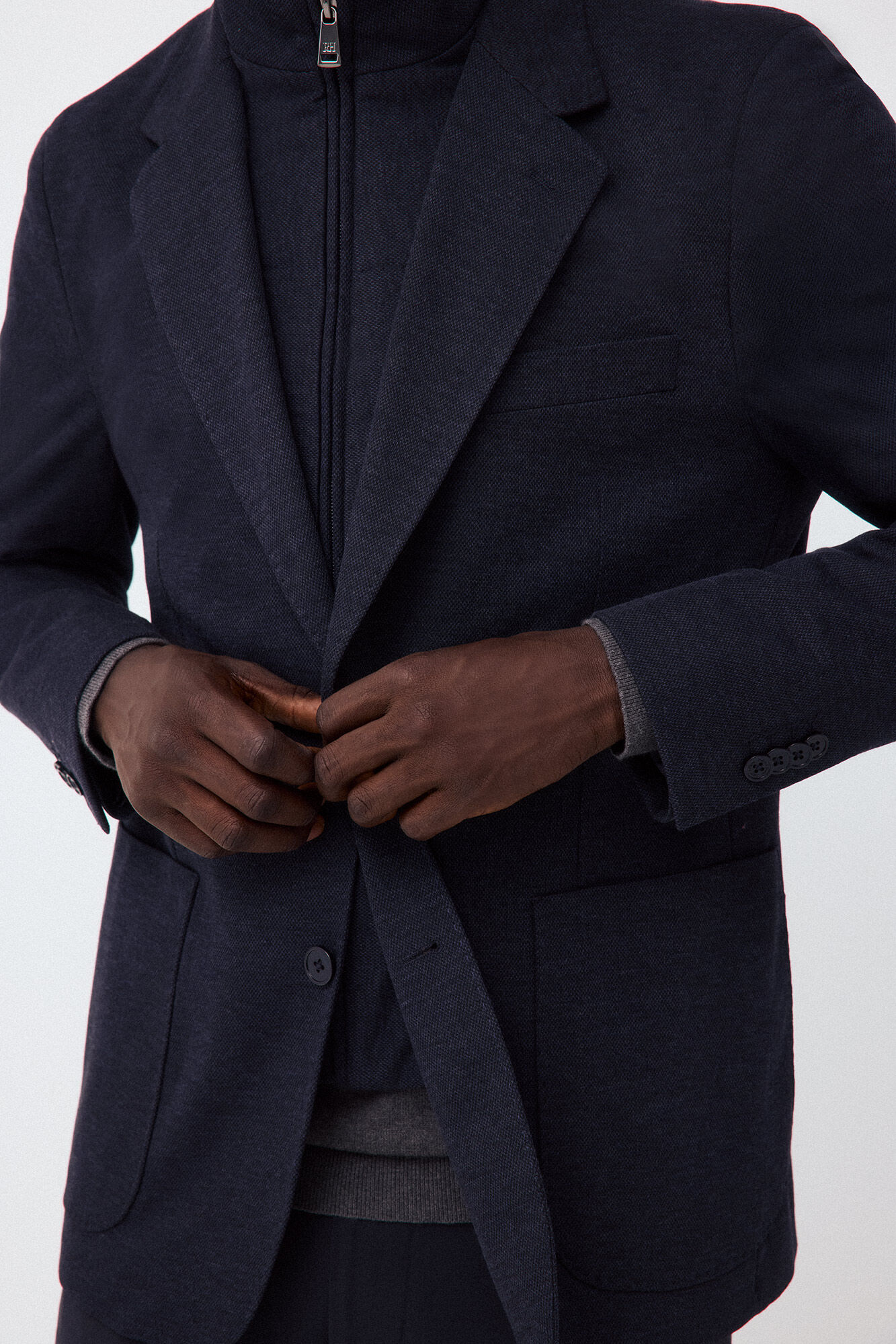 Pedro del Hierro Blazer de malha com abas remov&iacute;veis Azul