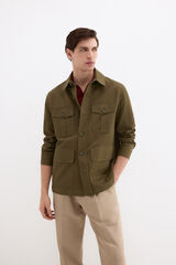 Pedro del Hierro Linen blend overshirt Green