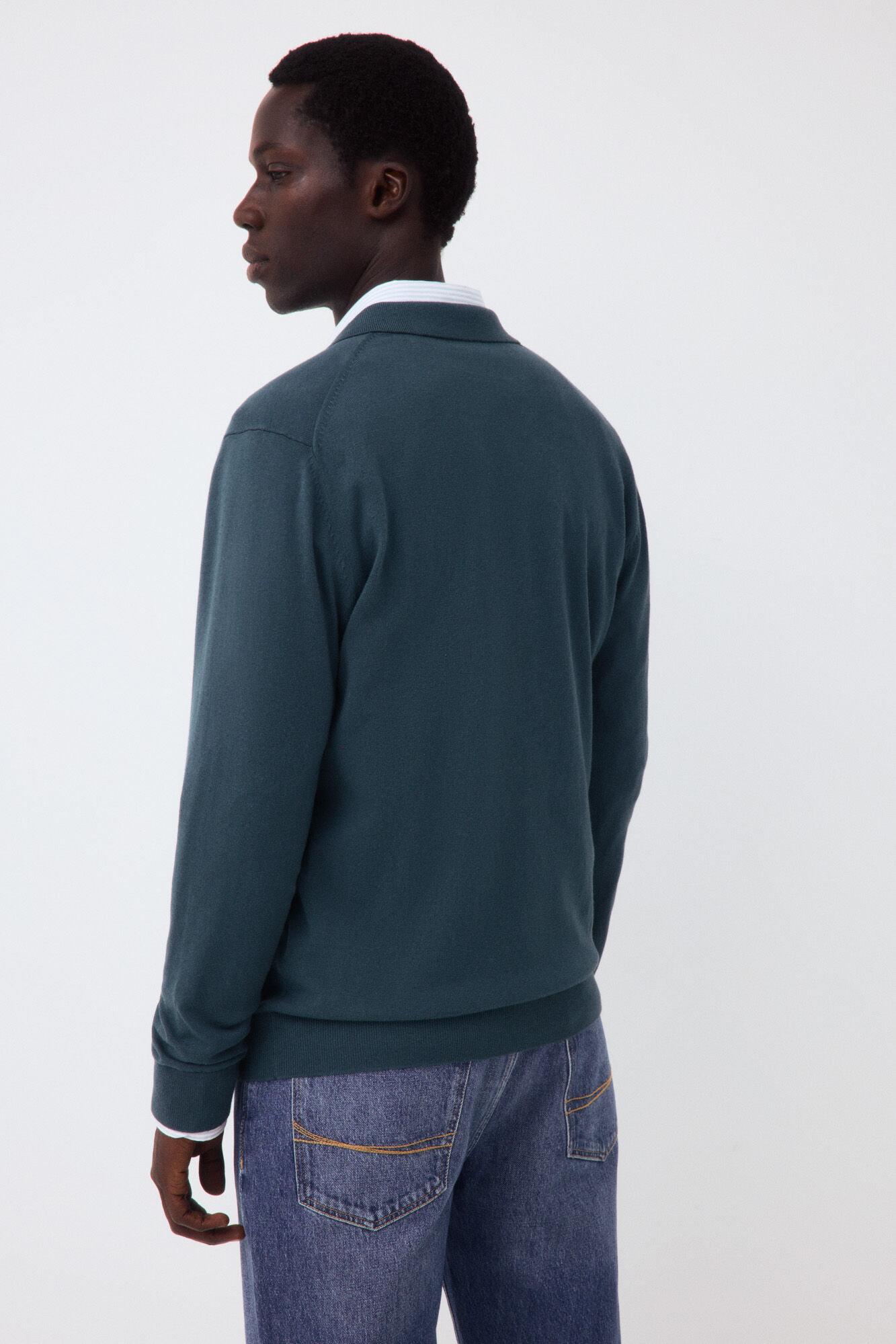 Pedro del Hierro Cotton silk cashmere zip fastening premium cardigan Green