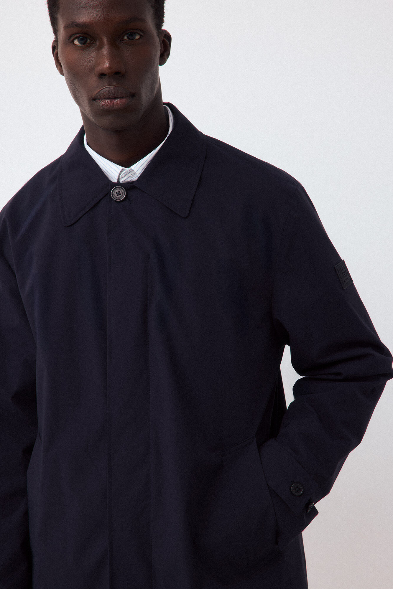 Pedro del Hierro Gabardina t&eacute;cnica Azul