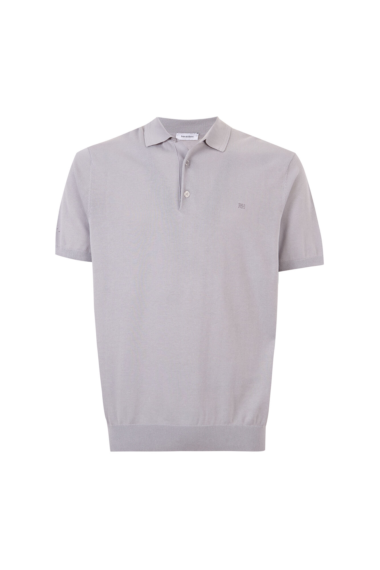 Pedro del Hierro Cotton premium knit polo shirt Grey