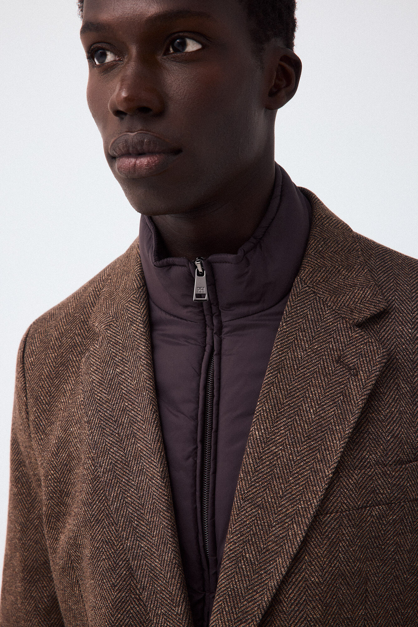 Pedro del Hierro Blazer em malha espiga Marrom