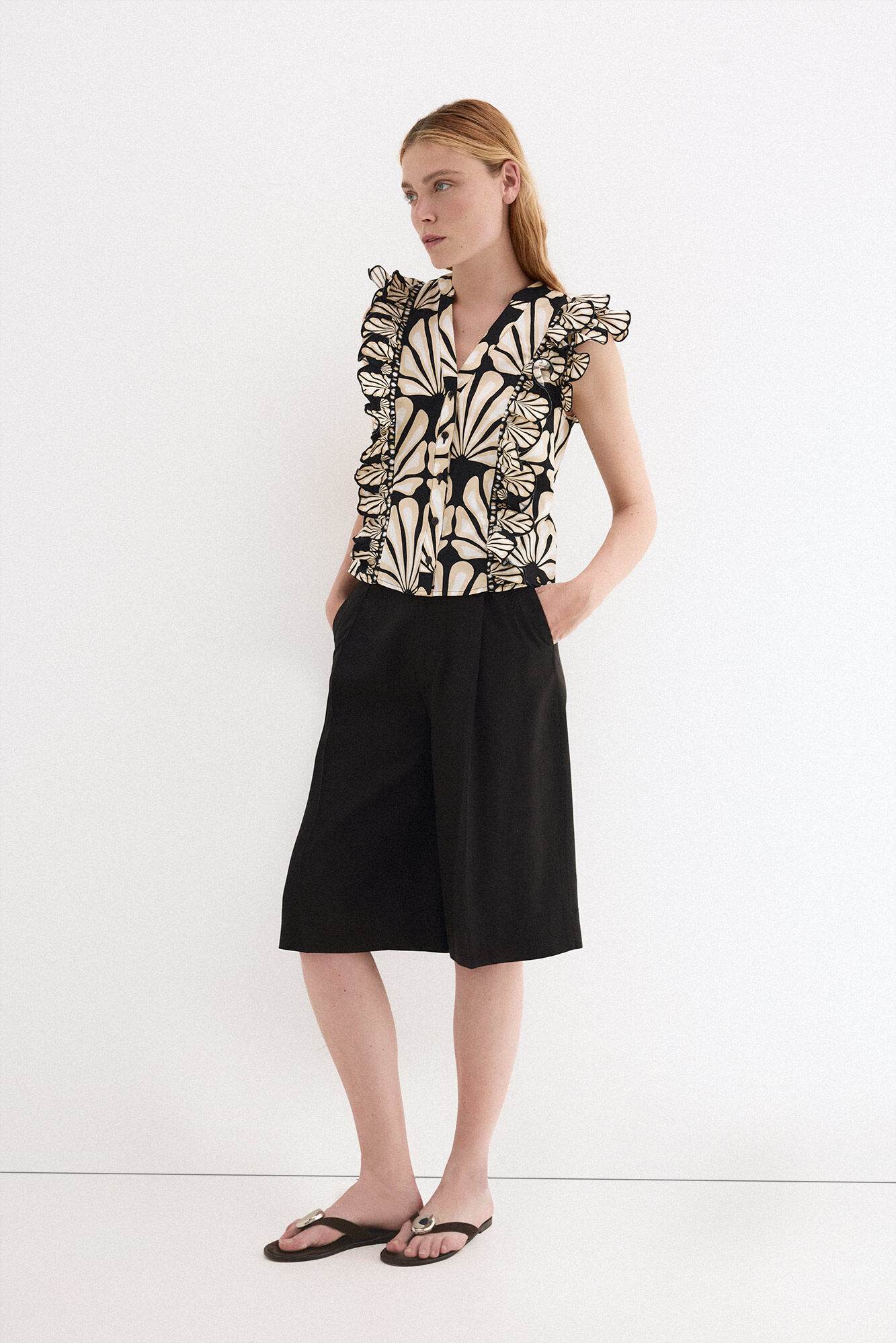 Pedro del Hierro Two-tone print blouse