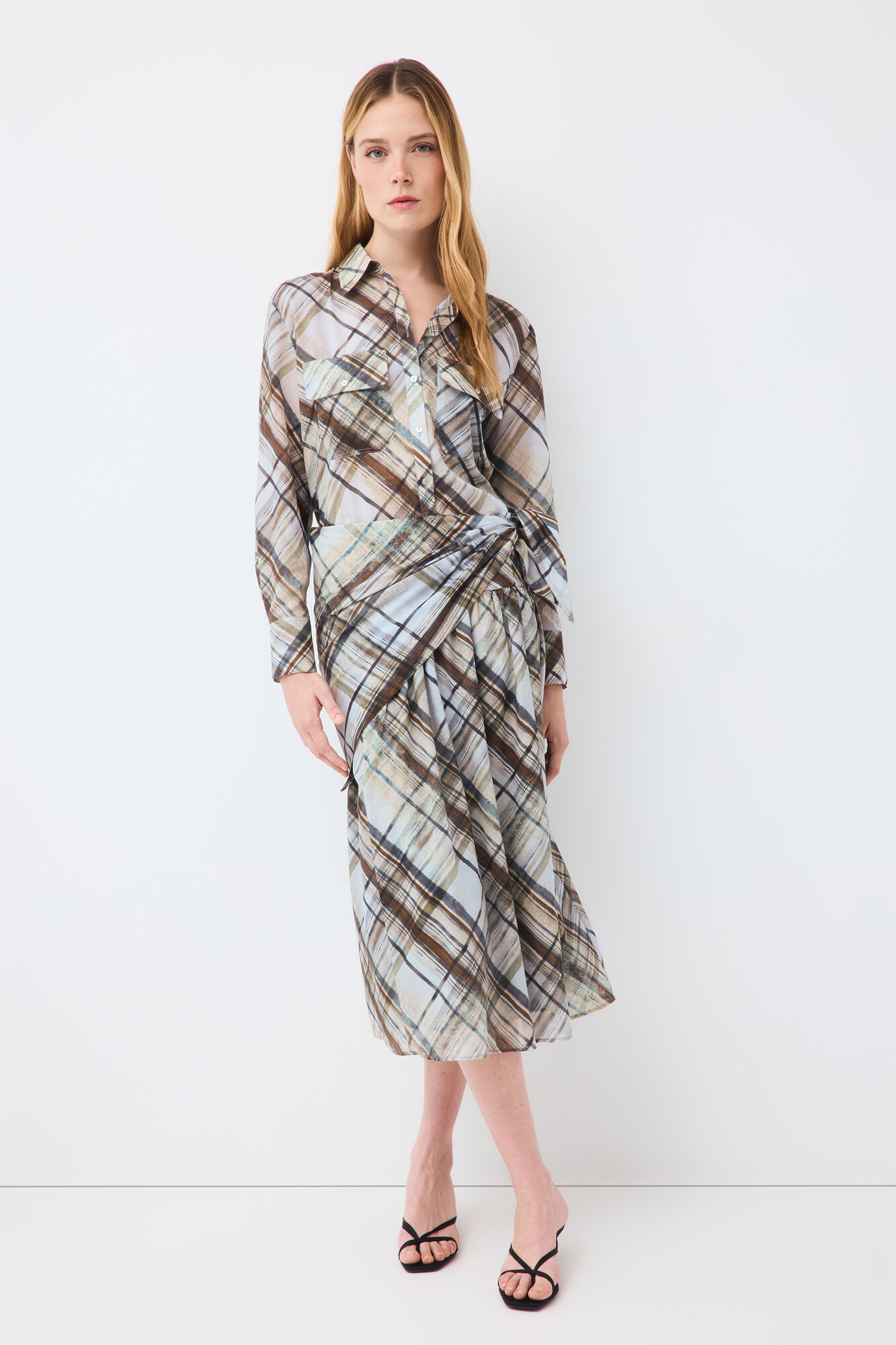 Pedro del Hierro Scarf flared skirt