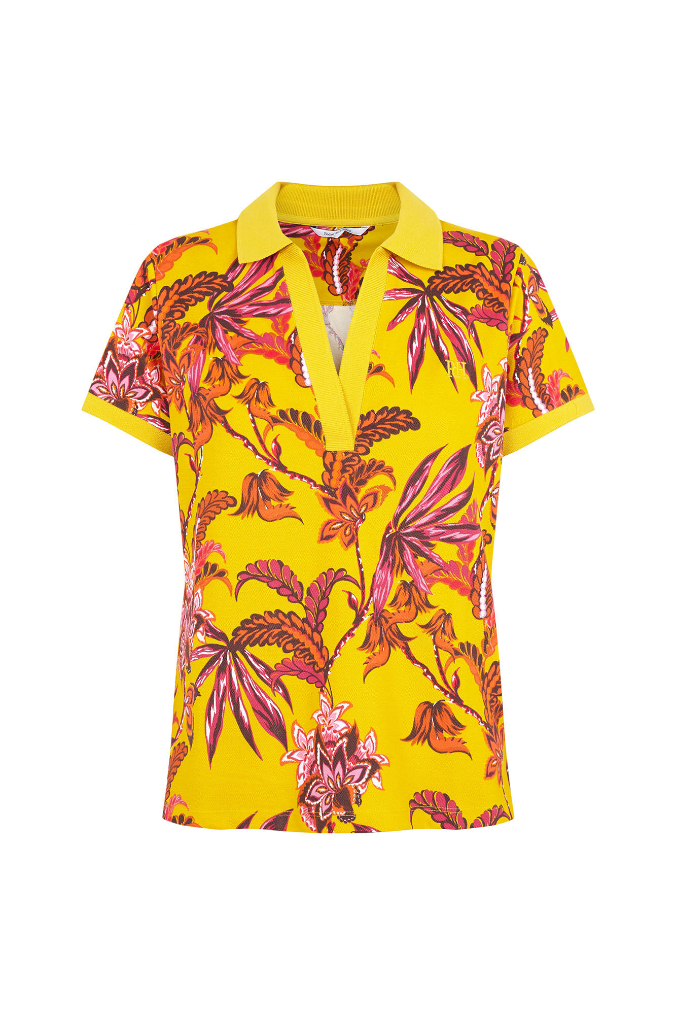 Pedro del Hierro Printed short sleeve polo shirt Yellow