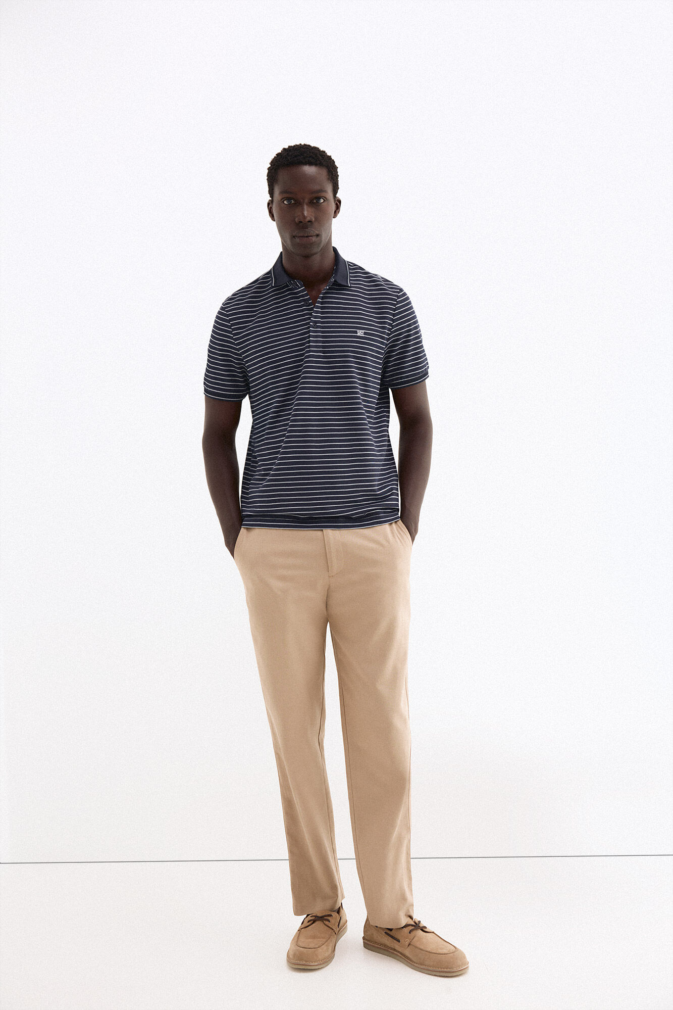 Pedro del Hierro Striped polo shirt Blue
