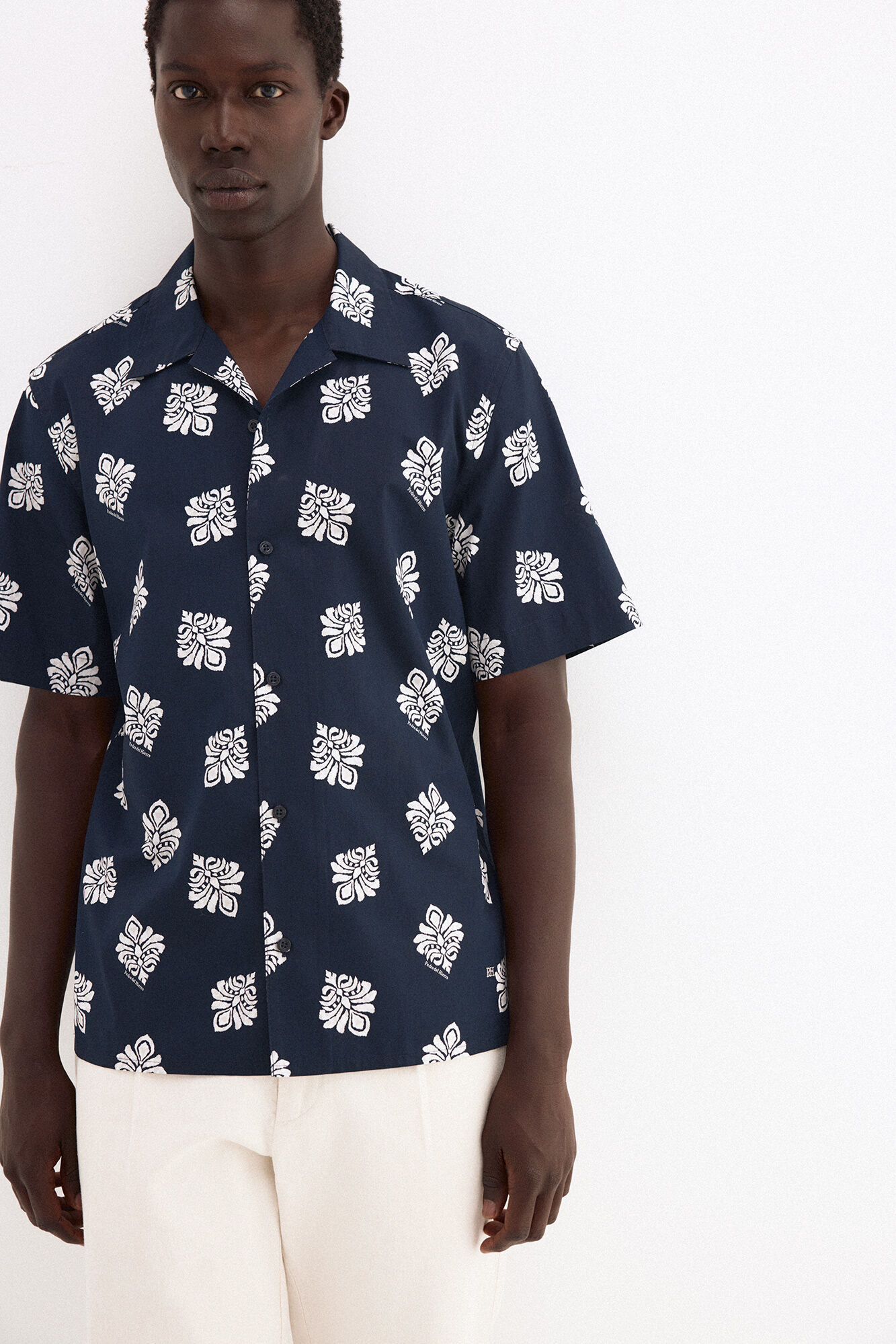 Pedro del Hierro Printed short sleeve shirt Blue
