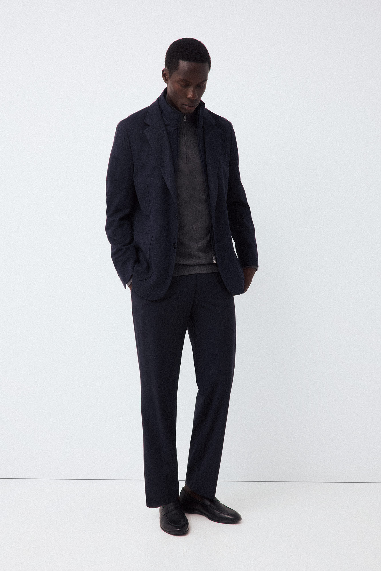 Pedro del Hierro Blazer de malha com abas remov&iacute;veis Azul
