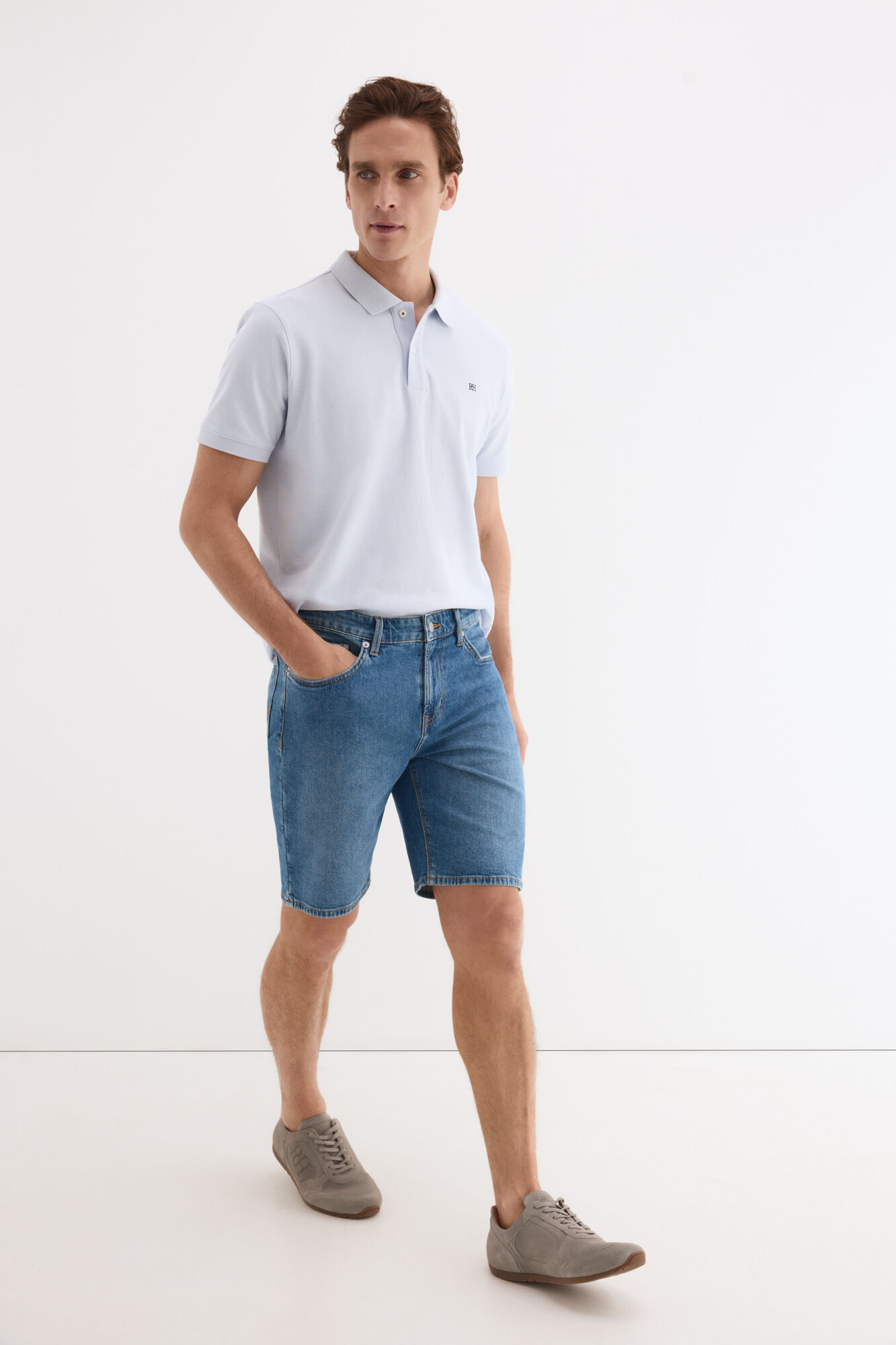 Pedro del Hierro Regular fit 5 pocket Bermuda shorts
