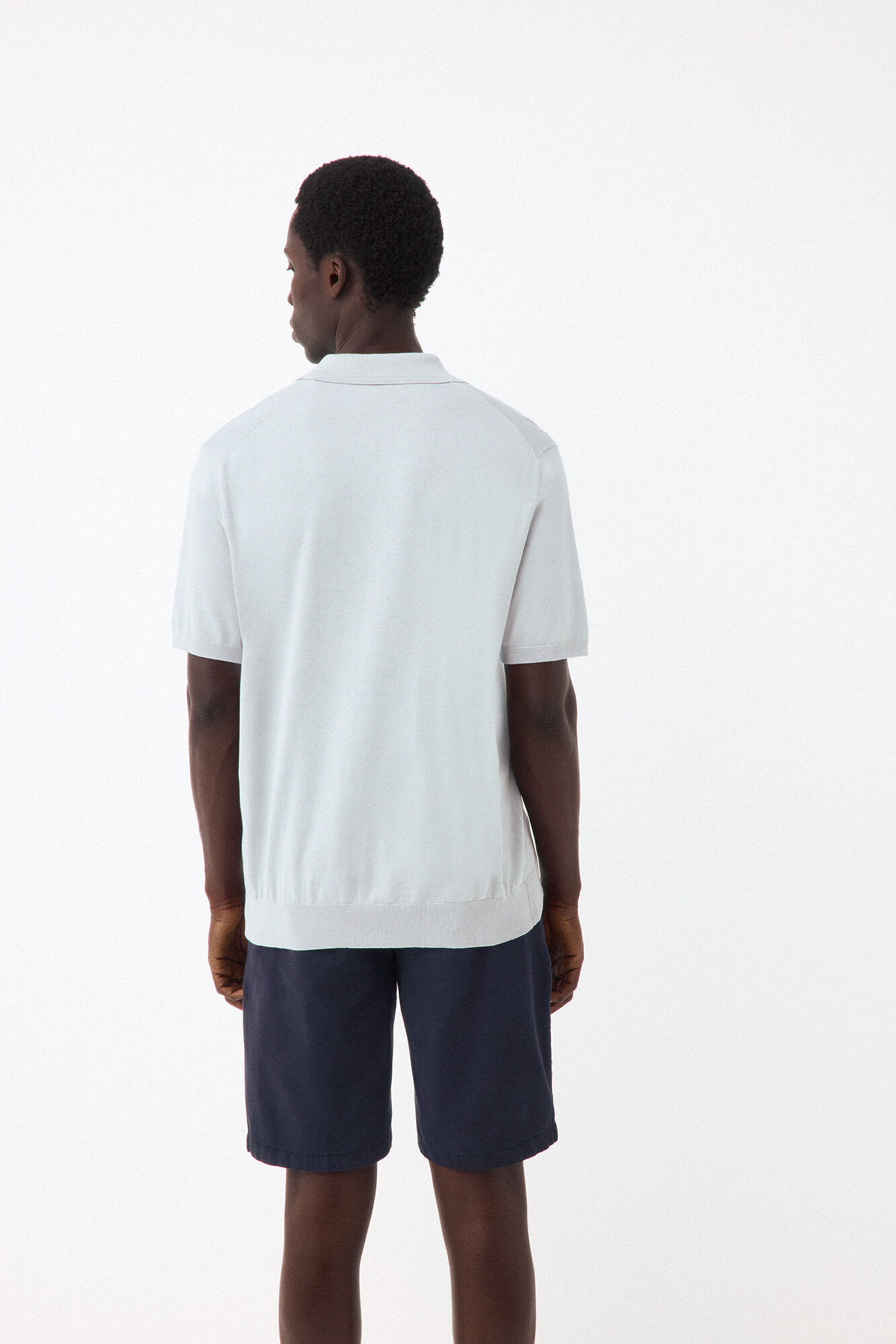 Pedro del Hierro Cotton premium knit polo shirt Grey