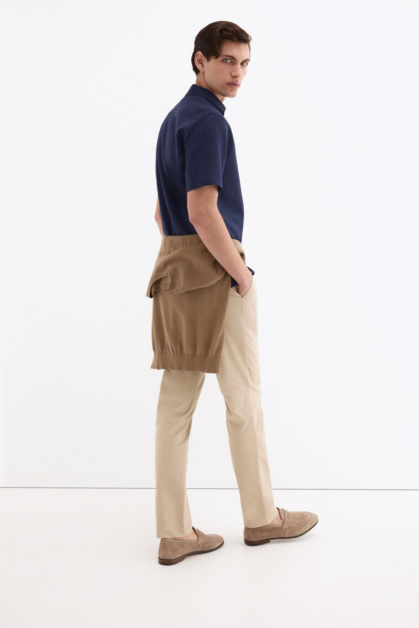 Pedro del Hierro Linen cotton plain shirt