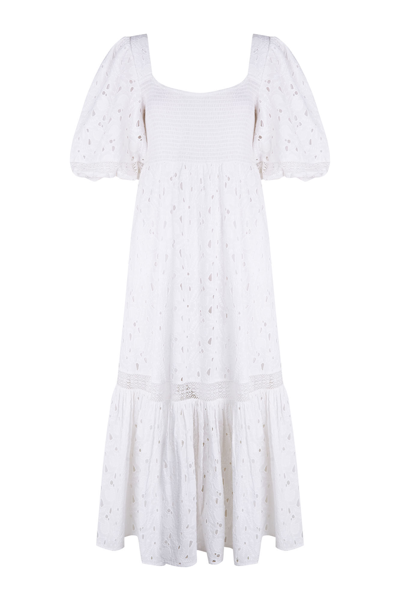 Pedro del Hierro Embroidered cotton dress White