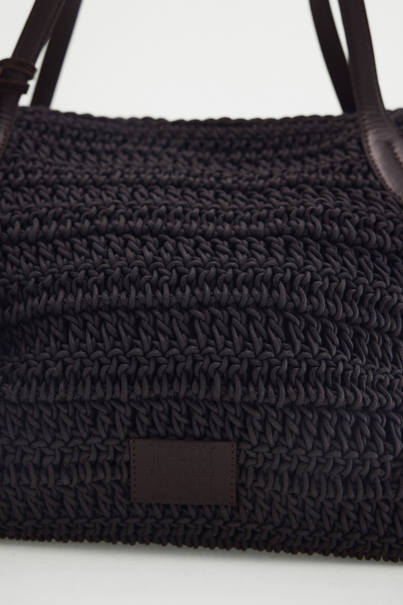 Pedro del Hierro Mala tote bag em malha tran&ccedil;ada Marrom