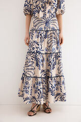 TFP by Tamara Falc&oacute; Printed tiered skirt Ecru
