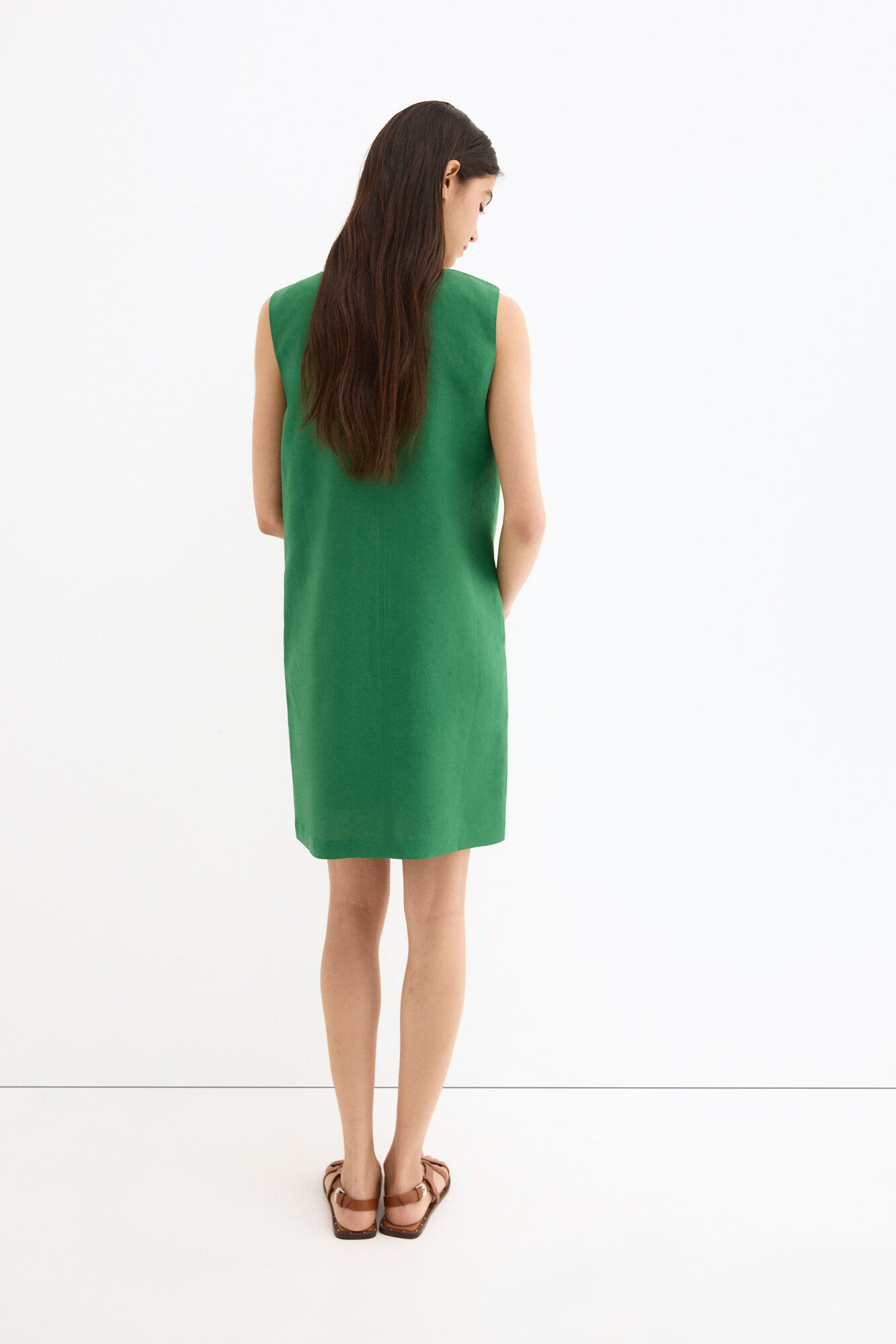Pedro del Hierro Linen short tunic Green