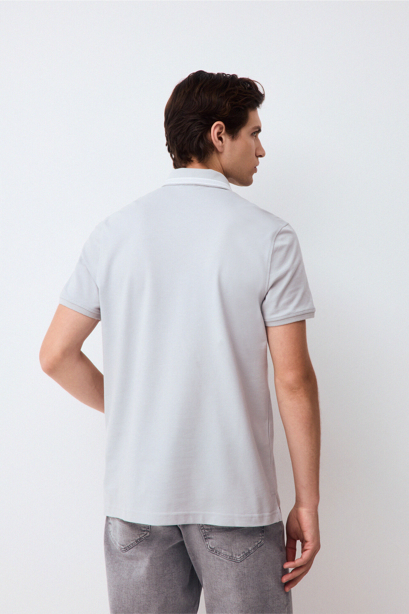 Pedro del Hierro Fancy collared polo shirt Grey