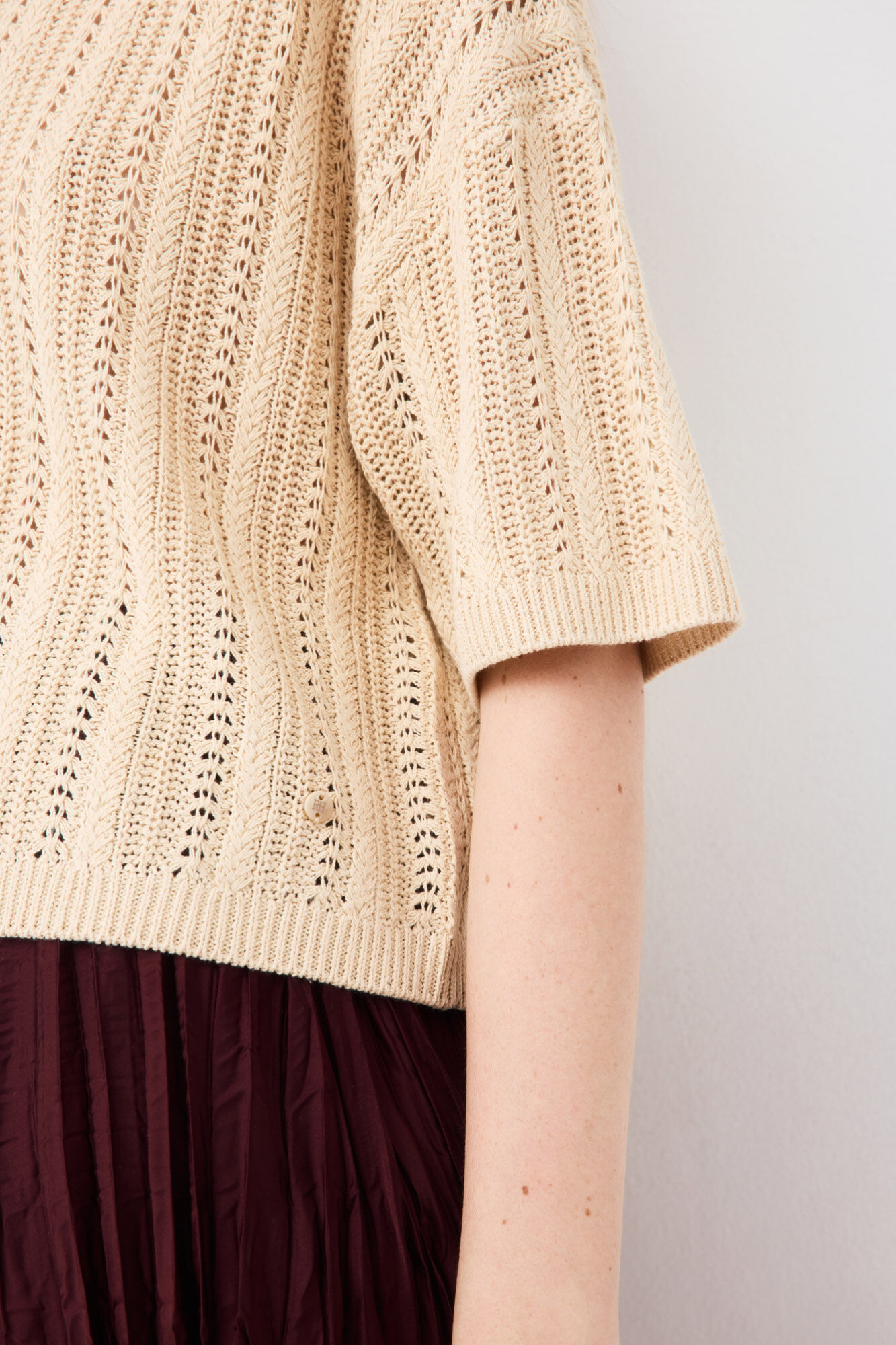 Pedro del Hierro Camisola com estrutura de mini oitos vazados Ecru