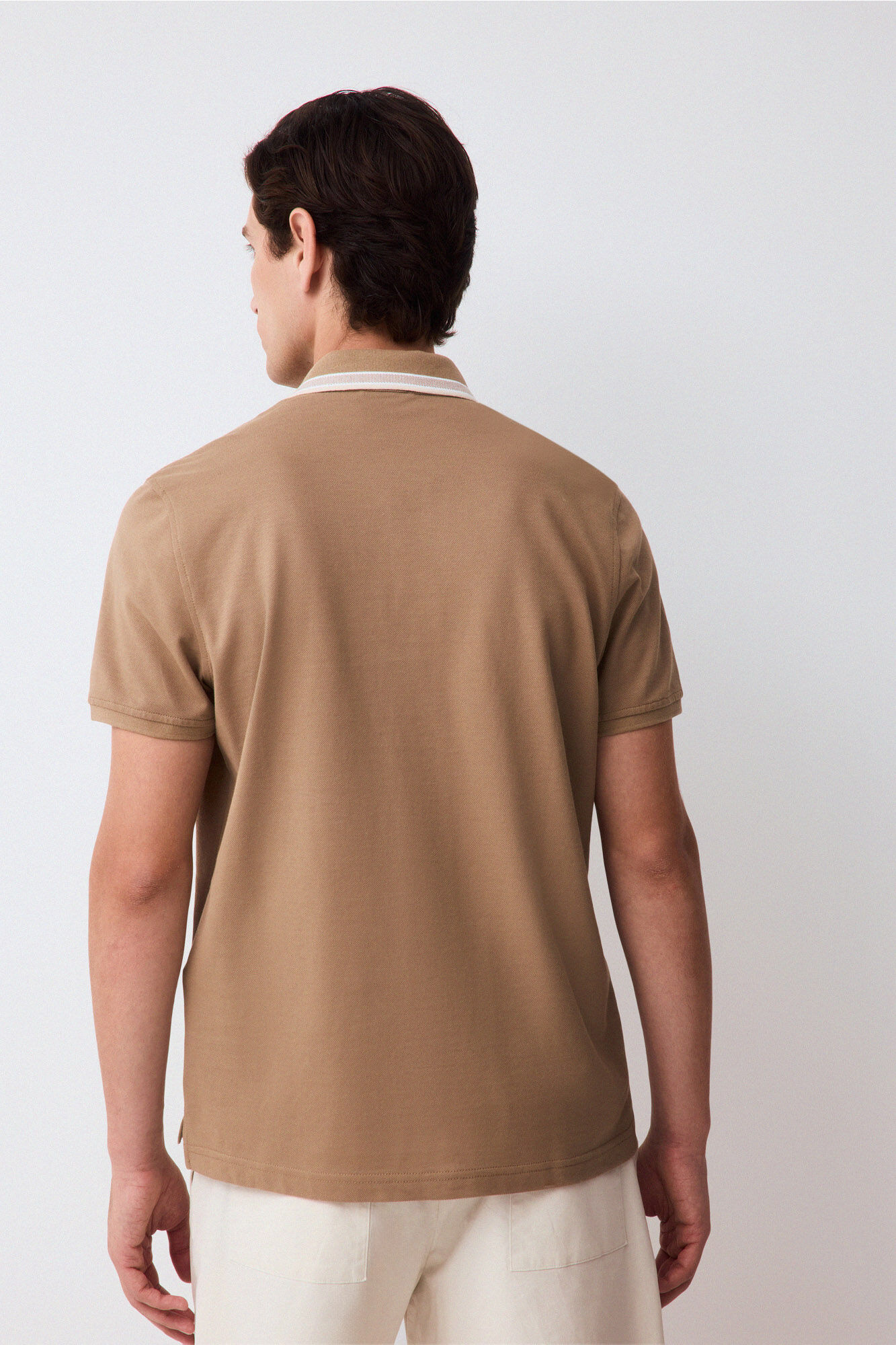 Pedro del Hierro Fancy collared polo shirt Beige