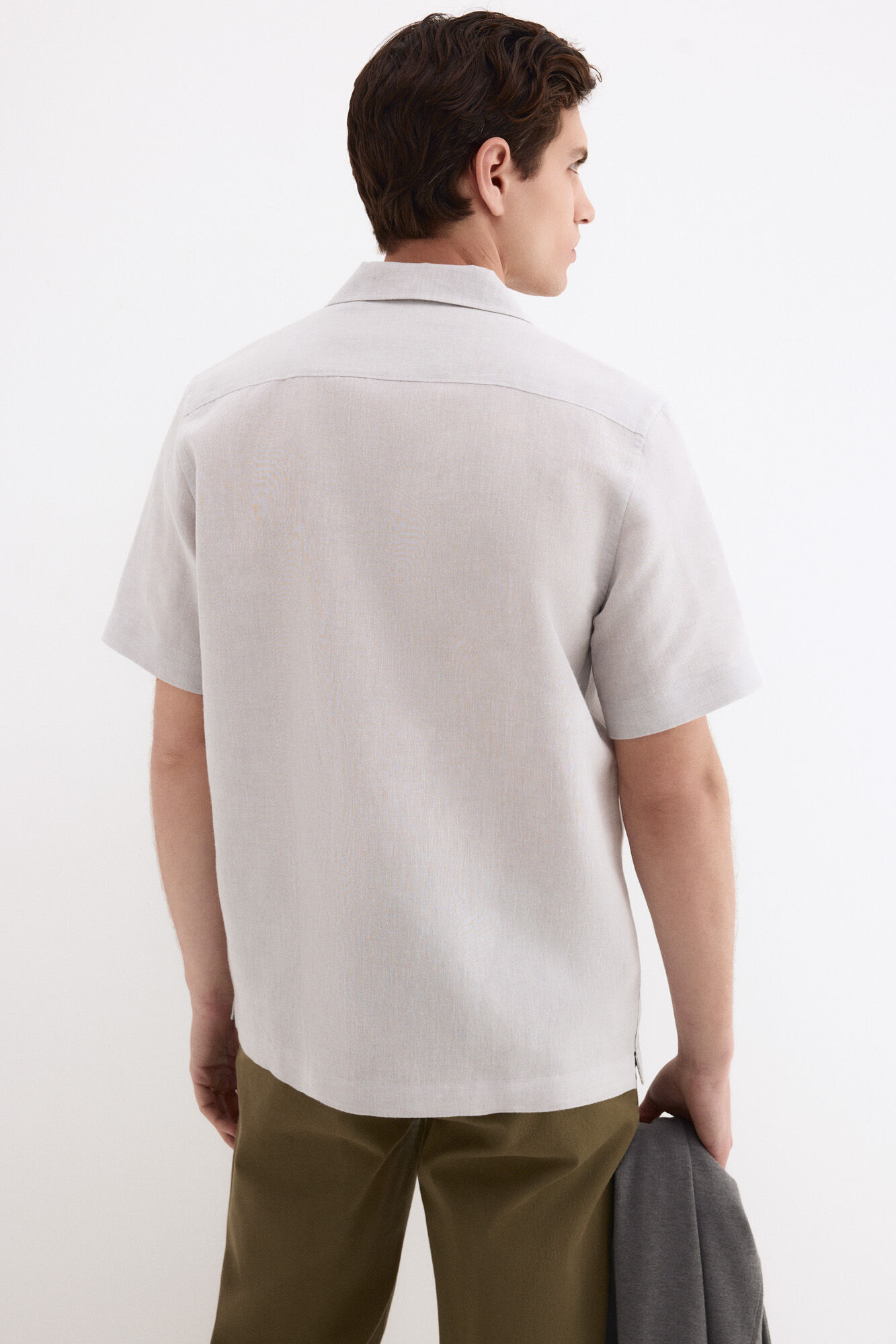 Pedro del Hierro Linen cotton short sleeve shirt Grey